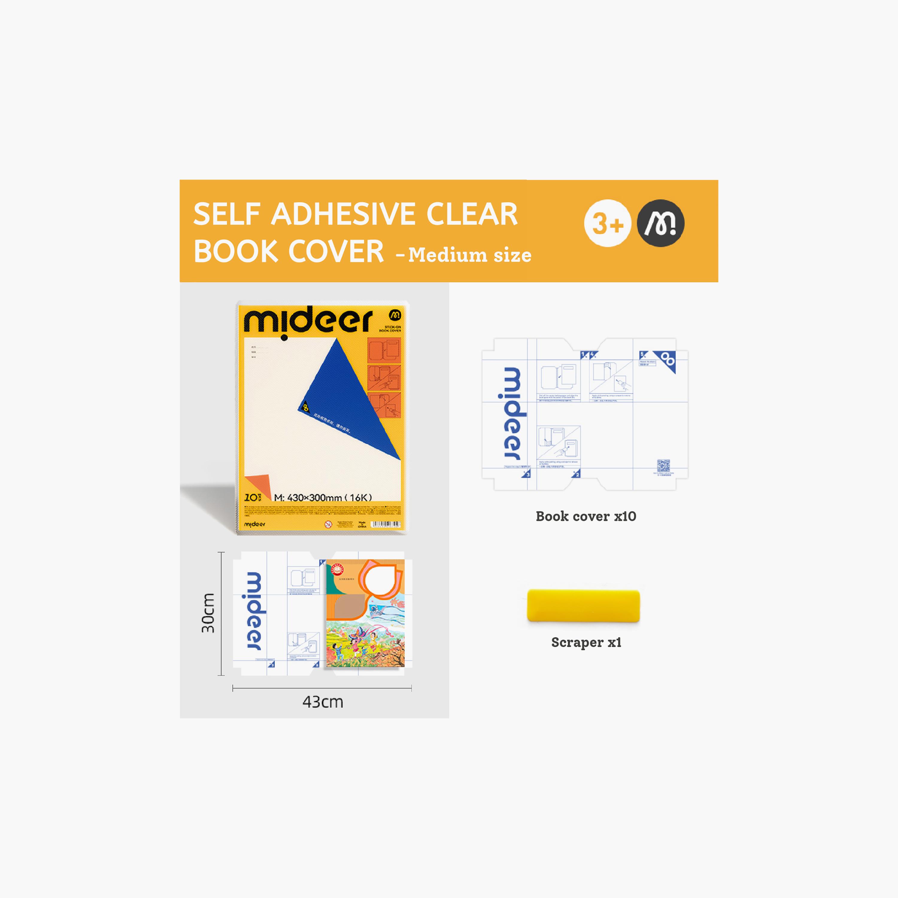 طقم أغلفة كتب لاصقة، 10 قطع من ميدير-school-stationery-notebooks-image-2