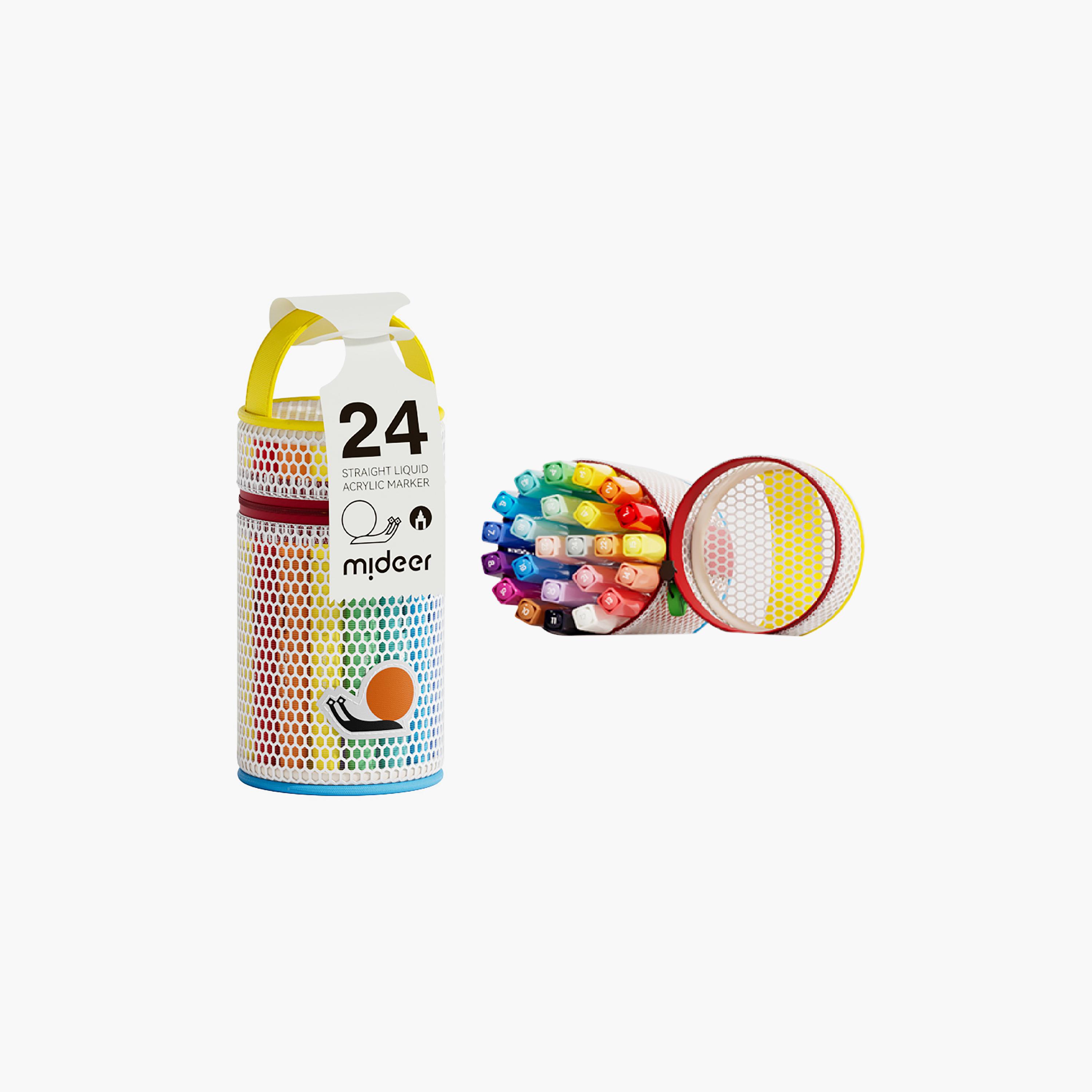 Mideer 24-Piece Straight Liquid Acrylic Markers-school-artsandcrafts-image-1