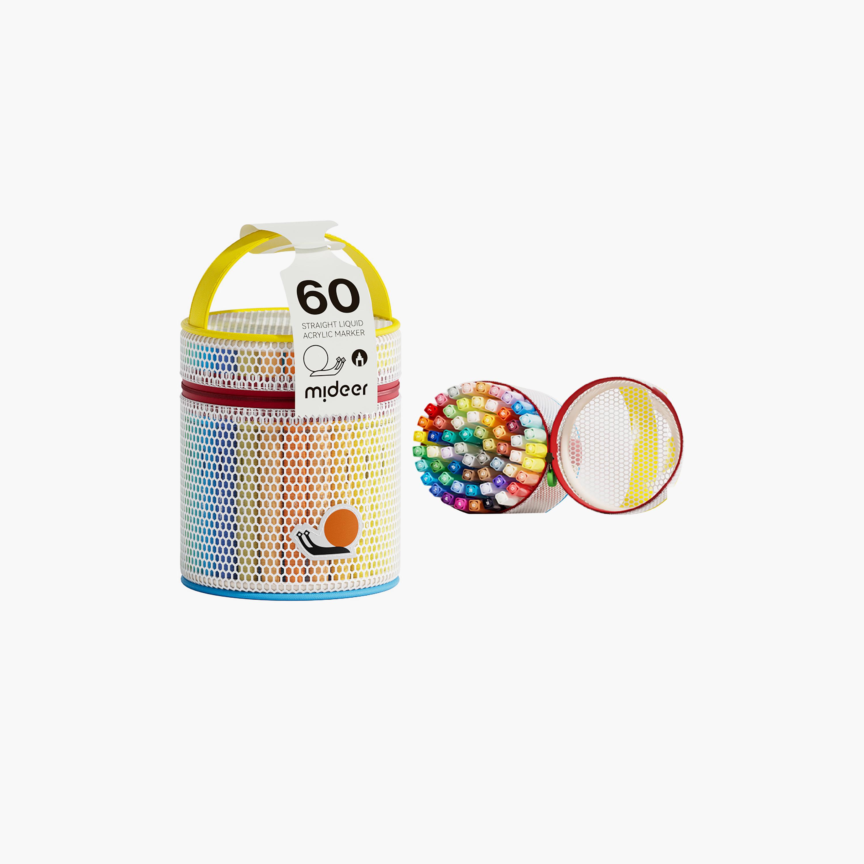 Mideer 60-Piece Straight Liquid Acrylic Markers-school-artsandcrafts-image-1