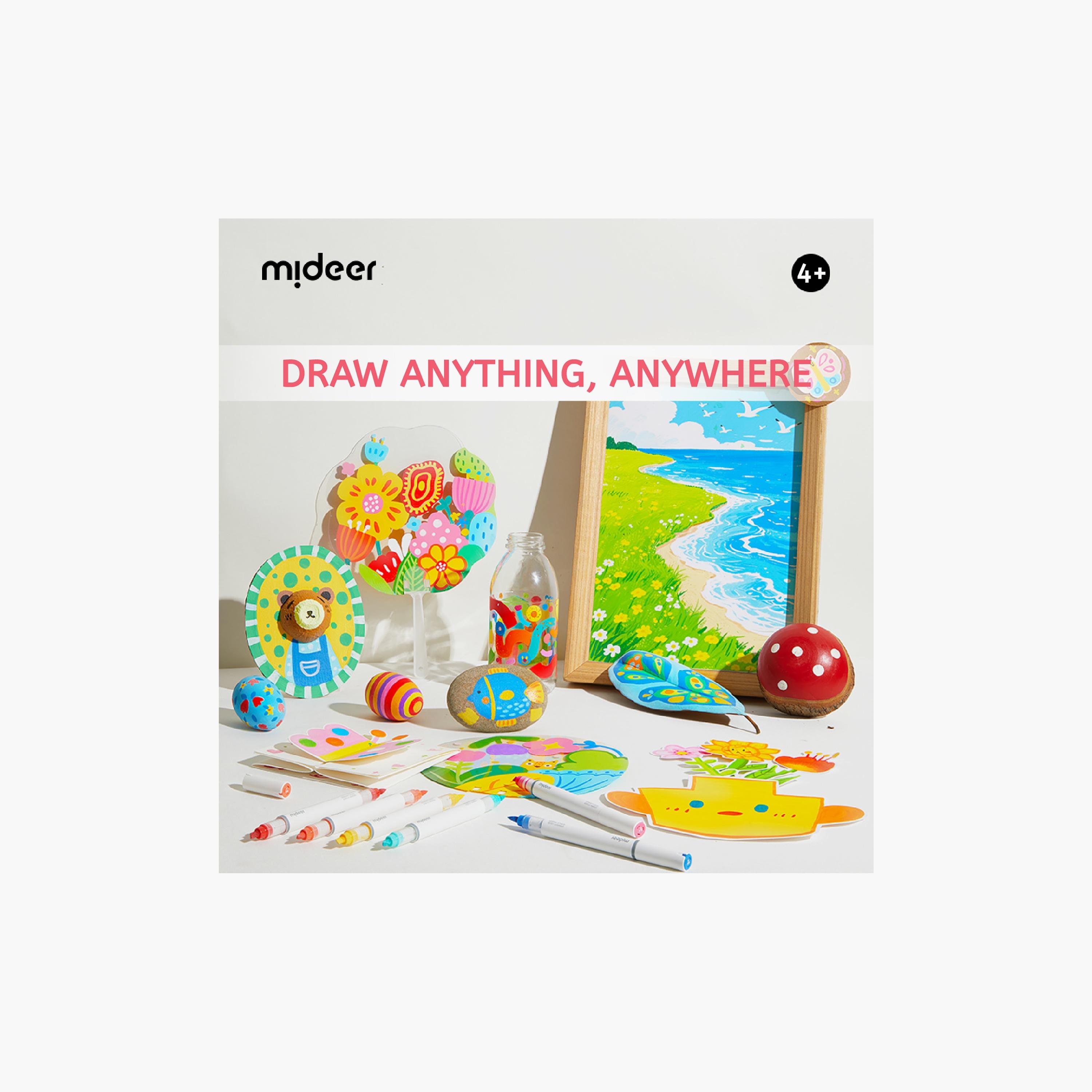 أقلام ماركر أكريليك برأس مزدوج، 24 قطعة من ميدير-school-artsandcrafts-image-5
