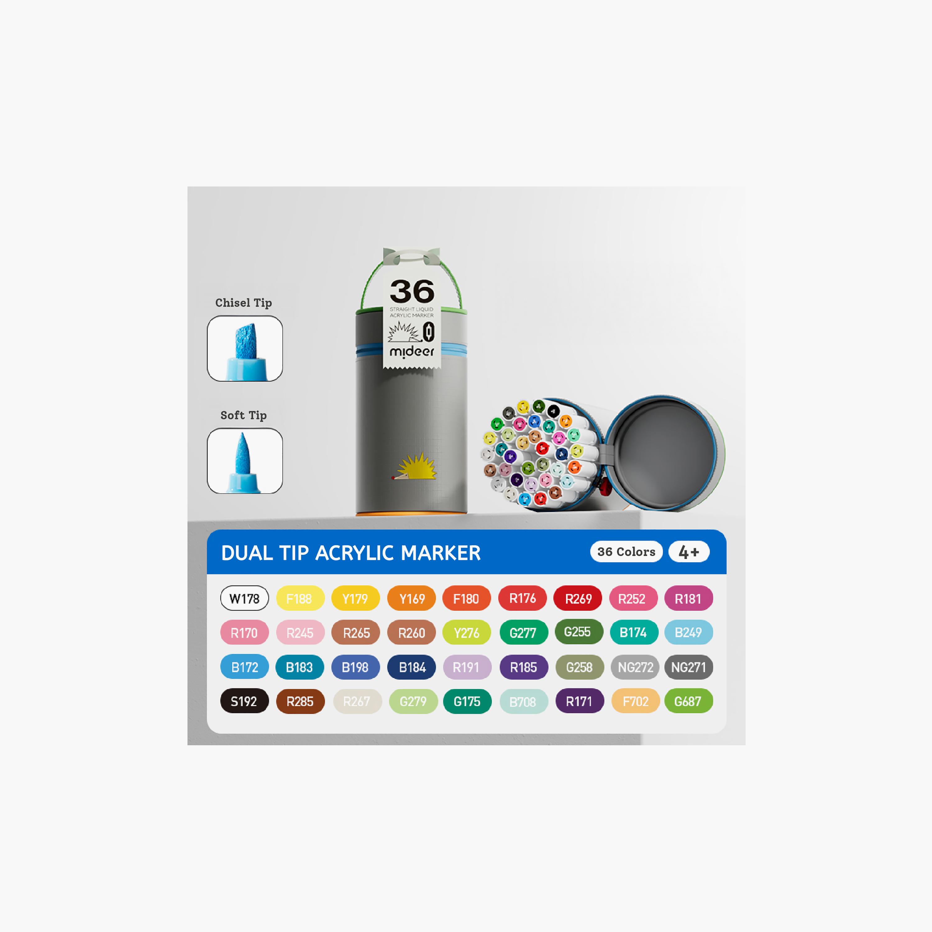 Mideer 36-Piece Dual Tip Acrylic Markers-school-artsandcrafts-image-2