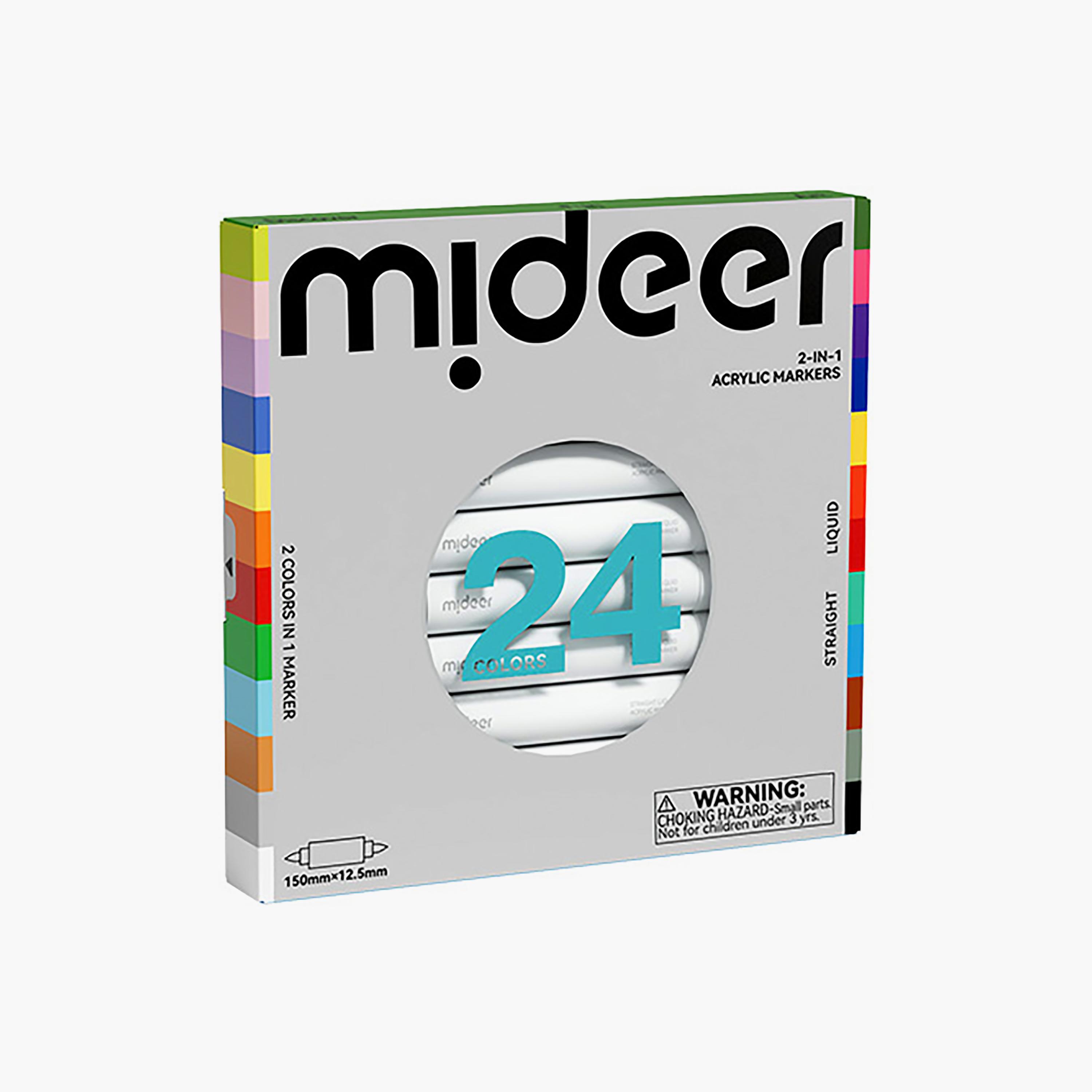 Mideer 24-Piece 2-in-1 Dual-Tip Acrylic Markers-school-artsandcrafts-image-1