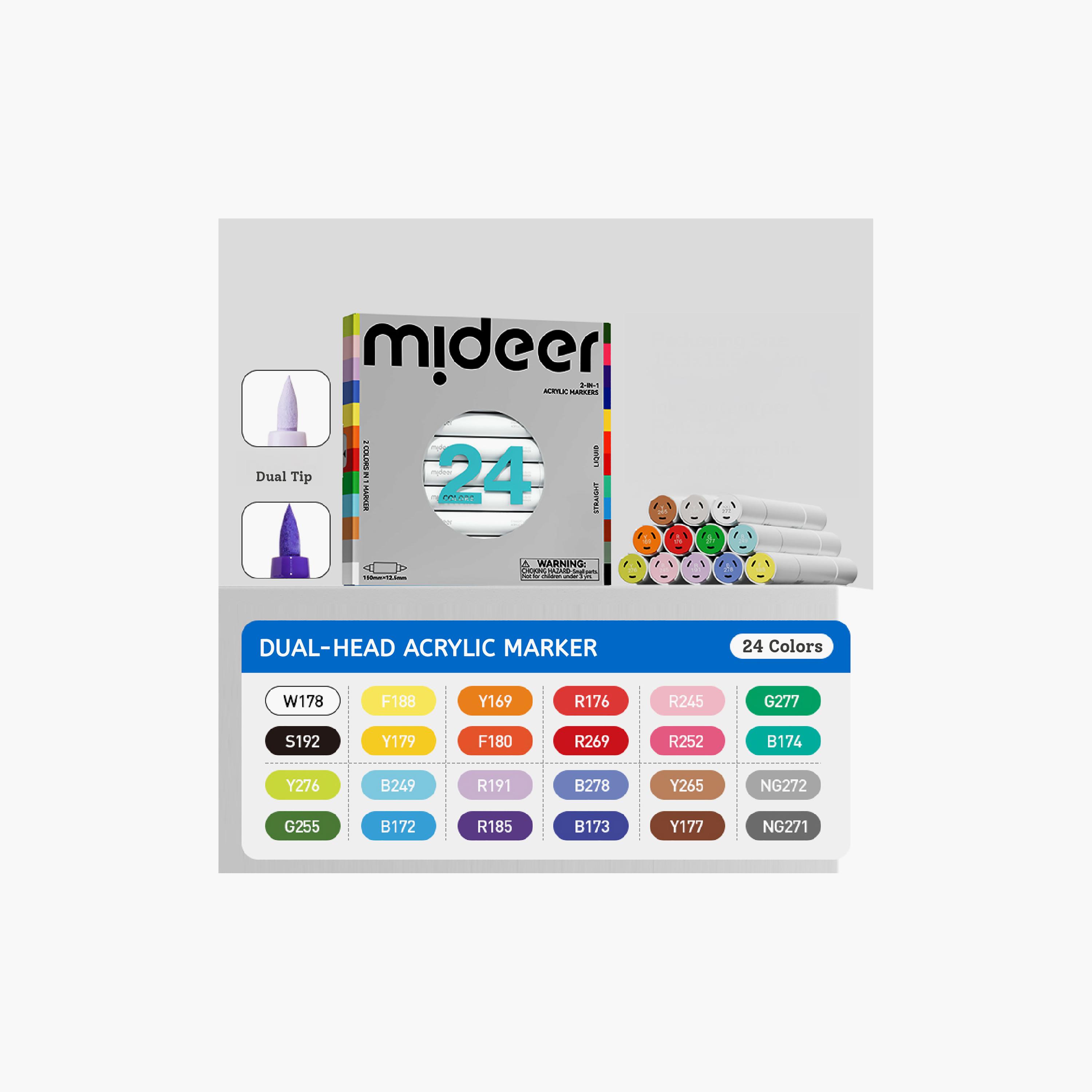 Mideer 24-Piece 2-in-1 Dual-Tip Acrylic Markers-school-artsandcrafts-image-2