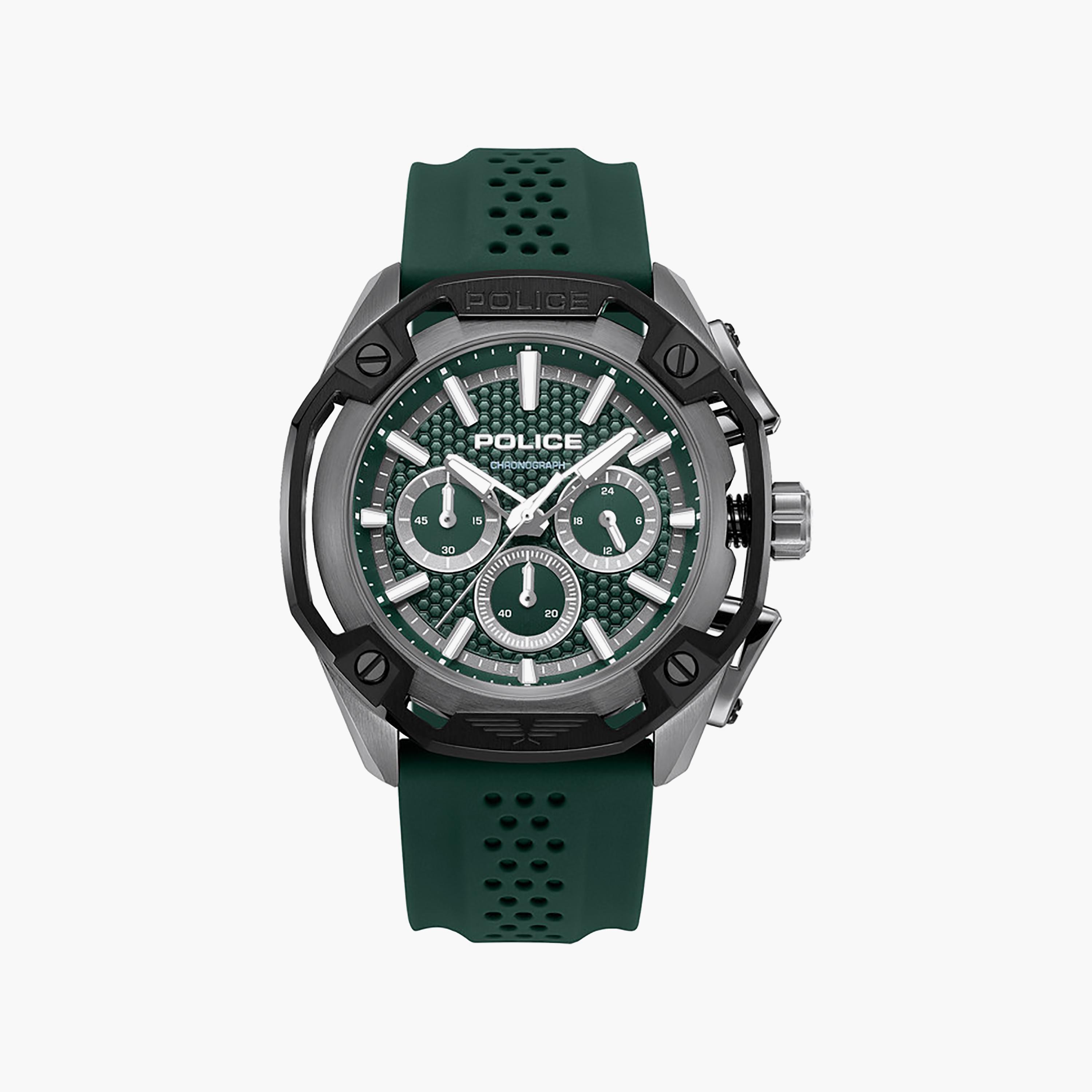 Centurian Green Dial Silicone Strap Chronograph Watch for Men-men-watchesandjewellery-watches-image-1