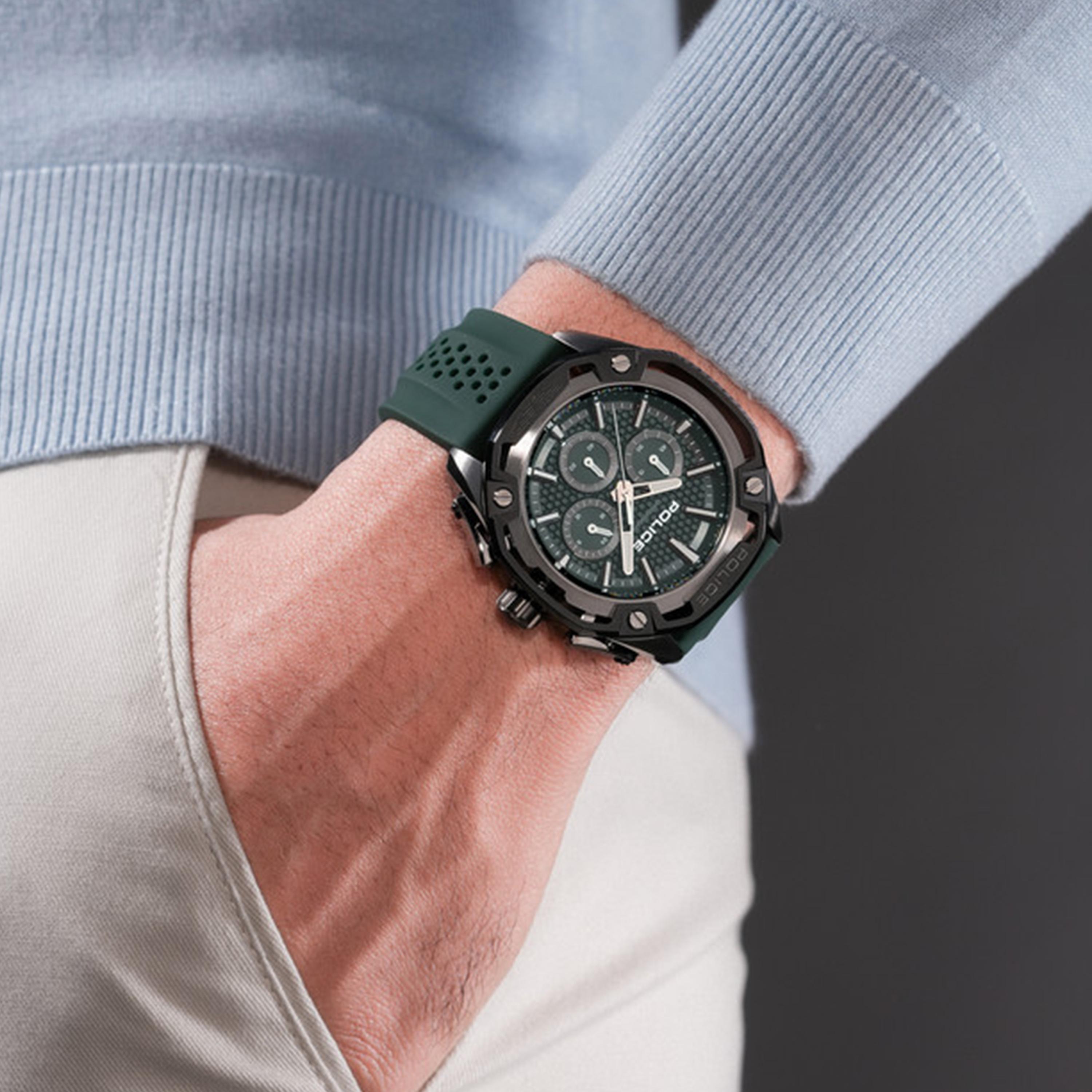 Centurian Green Dial Silicone Strap Chronograph Watch for Men-men-watchesandjewellery-watches-image-5