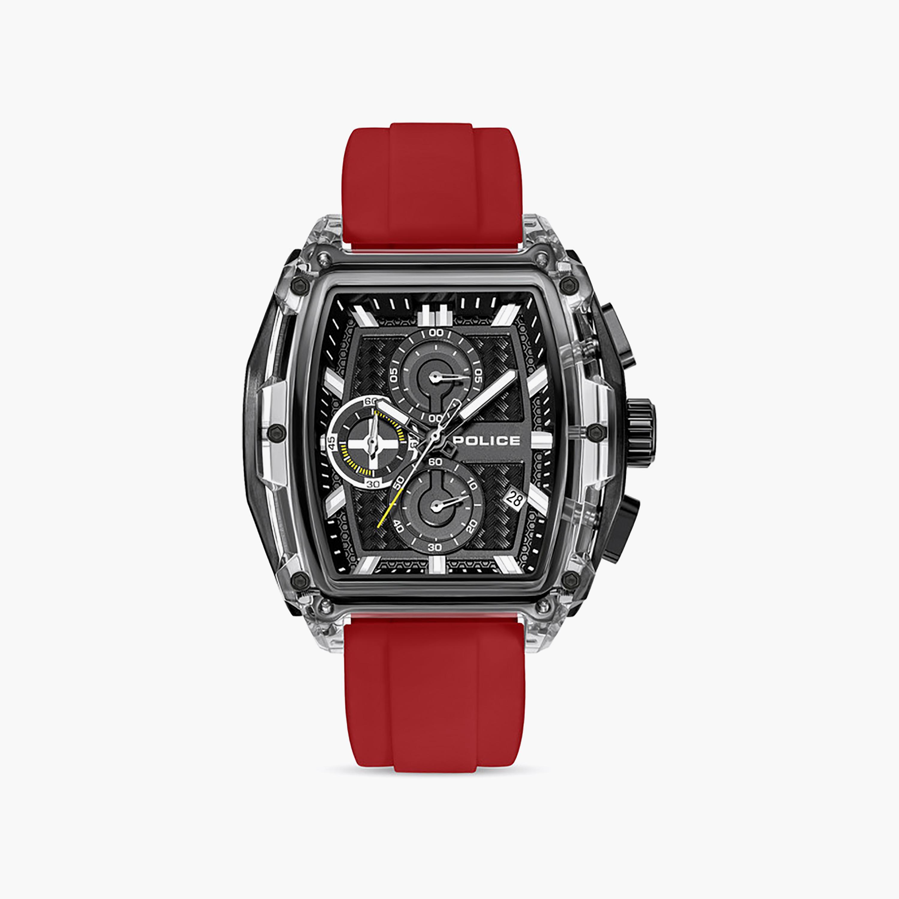 Clout Tank Four Interchangeable Silicone Straps Chronograph Watch for Men-men-watchesandjewellery-watches-image-4