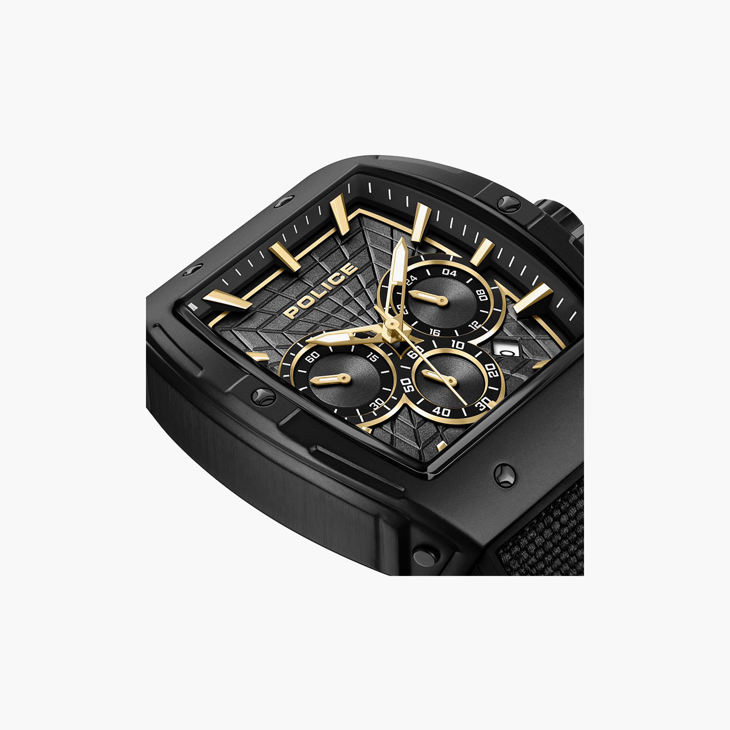 Coswig Black Dial Silicone-Nylon Bracelet Chronograph Watch for Men-men-watchesandjewellery-watches-image-4