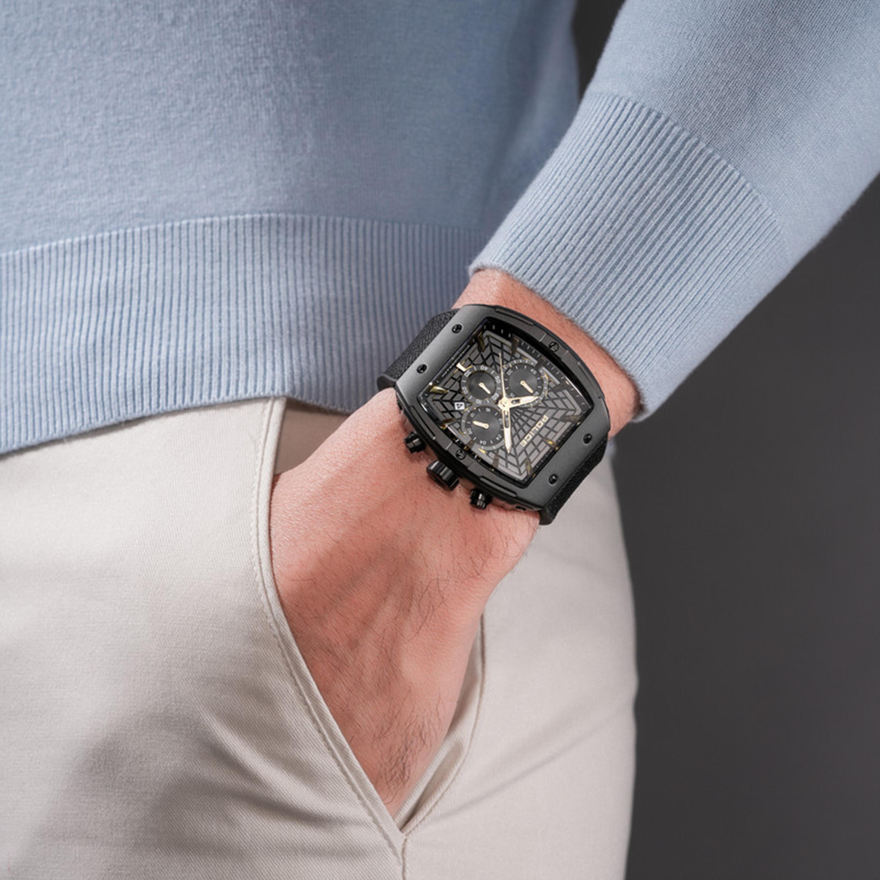 Coswig Black Dial Silicone-Nylon Bracelet Chronograph Watch for Men-men-watchesandjewellery-watches-image-5