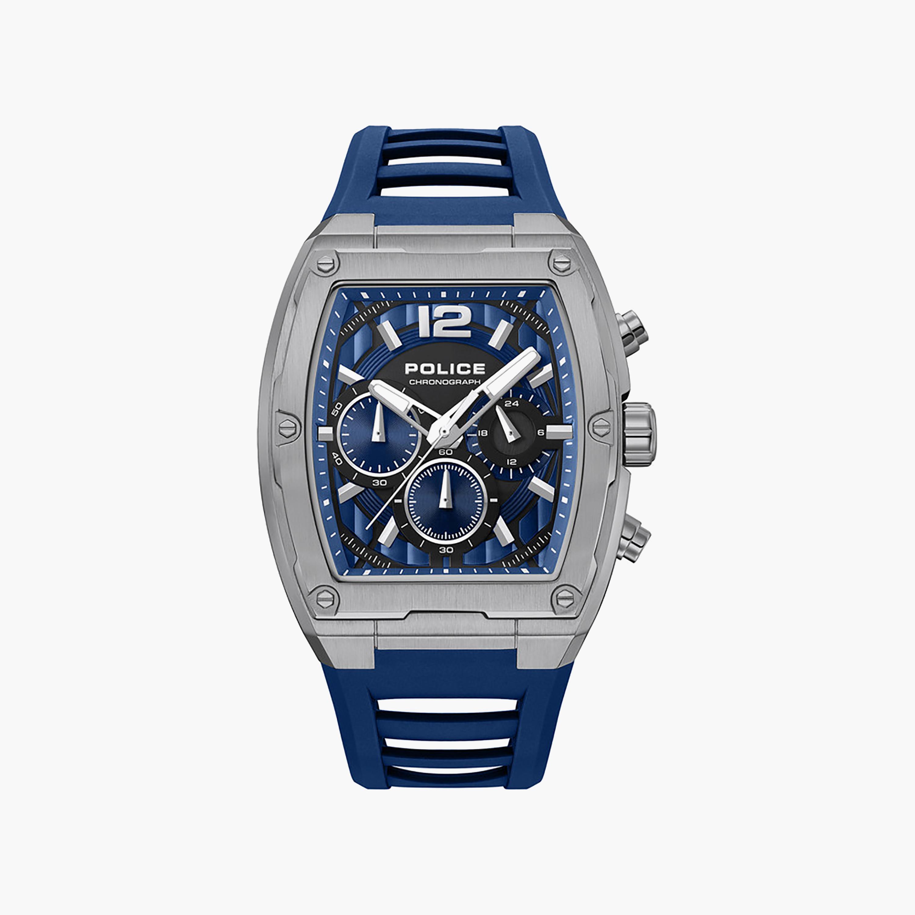 Creed Blue Dial Silicone Strap Chronograph Watch for Men-men-watchesandjewellery-watches-image-1