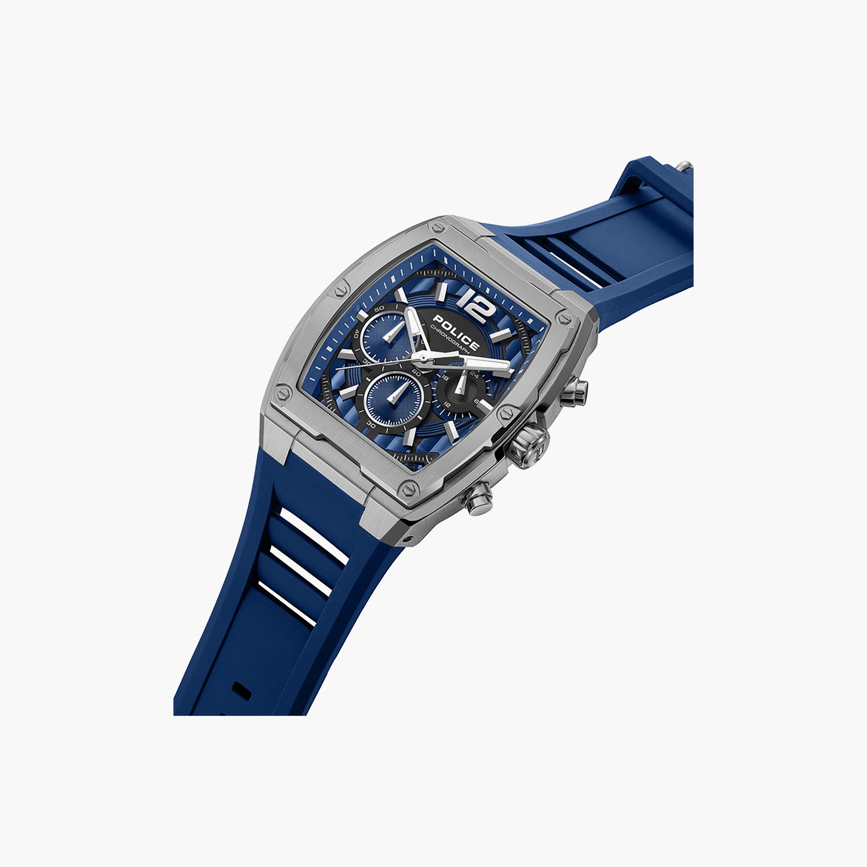 Creed Blue Dial Silicone Strap Chronograph Watch for Men-men-watchesandjewellery-watches-image-2