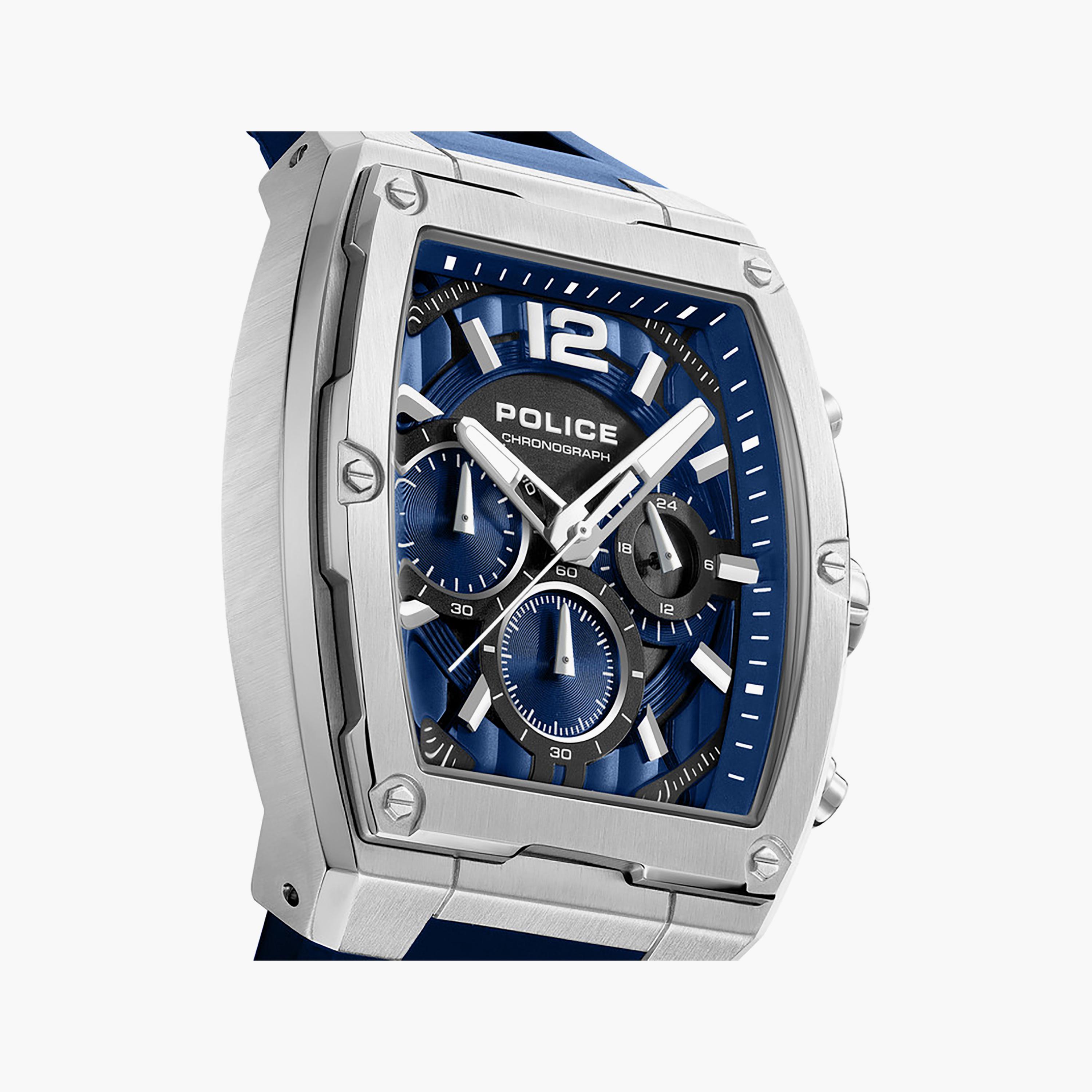 Creed Blue Dial Silicone Strap Chronograph Watch for Men-men-watchesandjewellery-watches-image-4