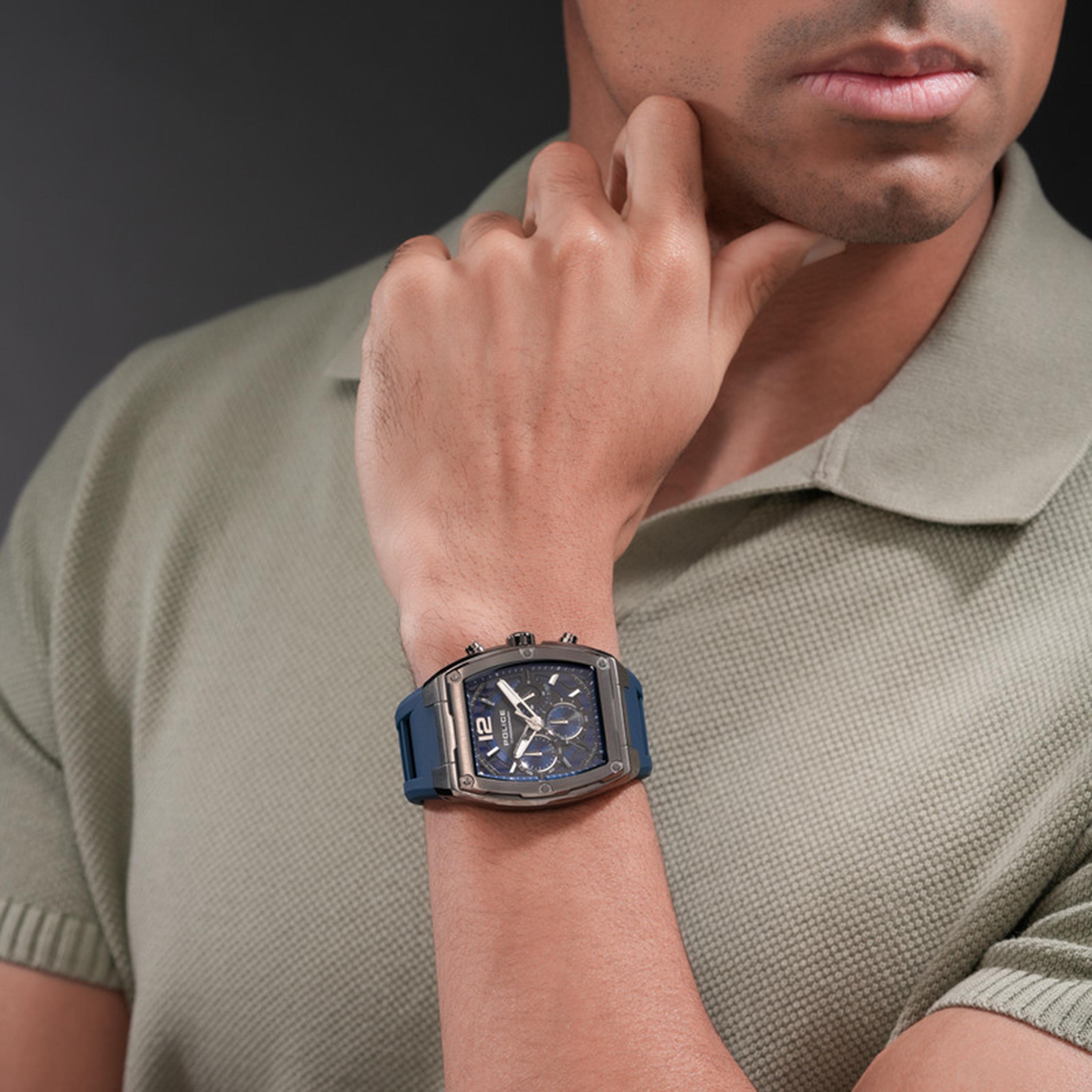 Creed Blue Dial Silicone Strap Chronograph Watch for Men-men-watchesandjewellery-watches-image-5