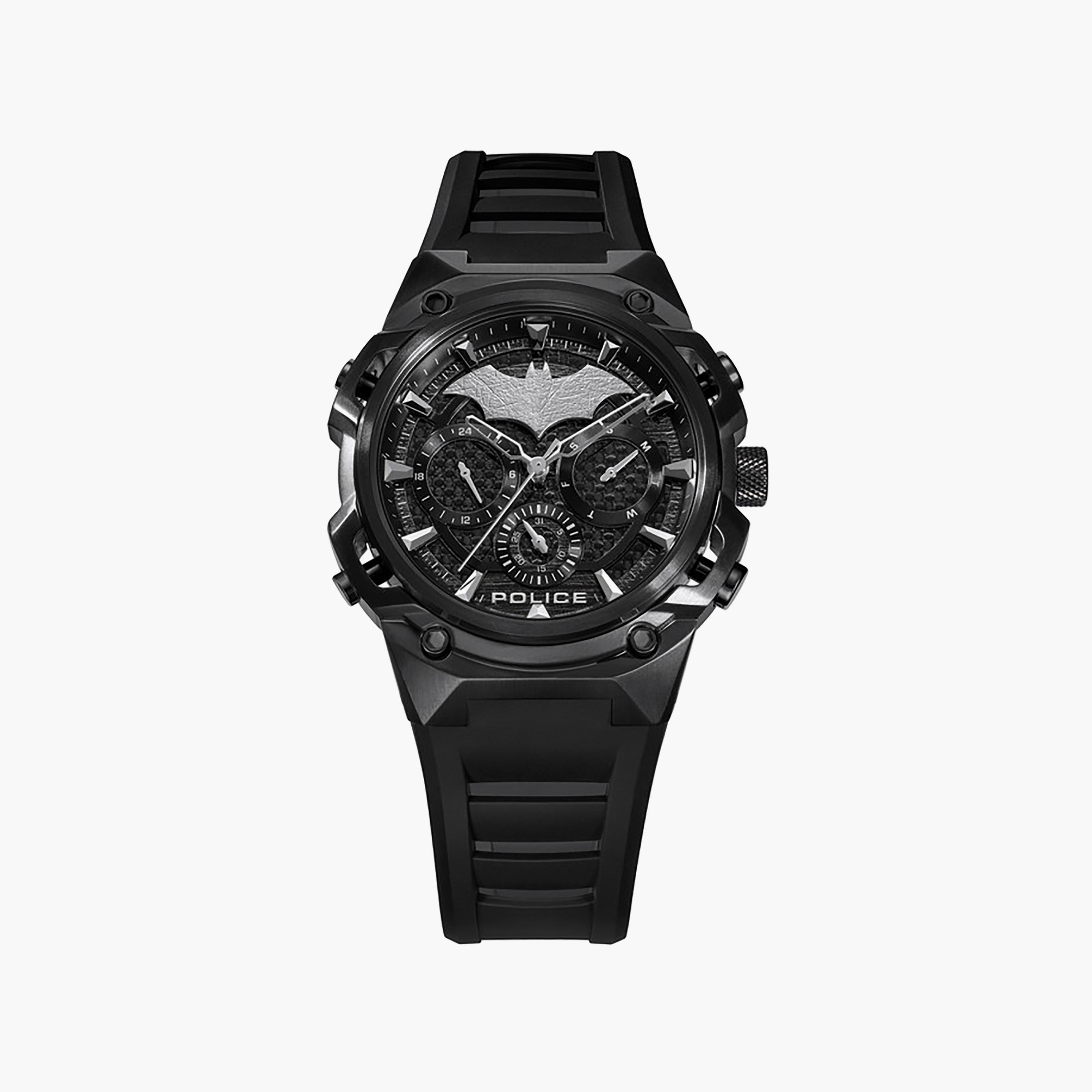 Crusader Black Carbon Dial Silicone Strap Multifunction Watch Set for Men-men-watchesandjewellery-watches-image-2