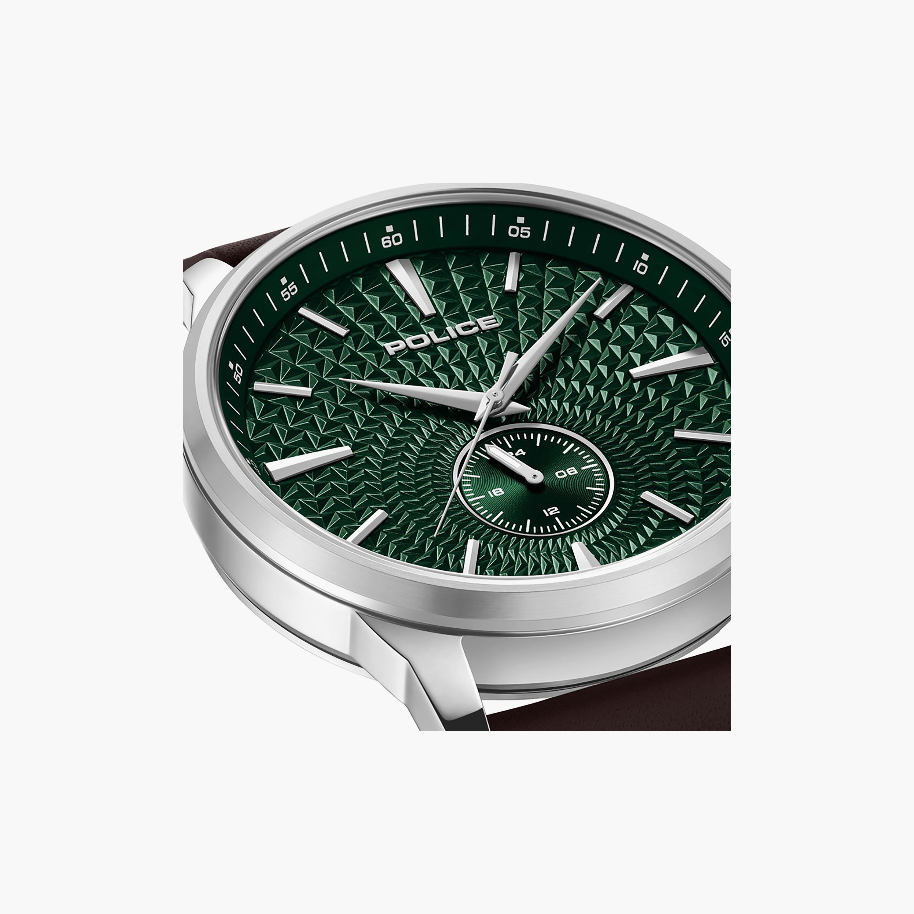 Jet Green Dial Genuine Leather Strap Analog Watch for Men-men-watchesandjewellery-watches-image-4
