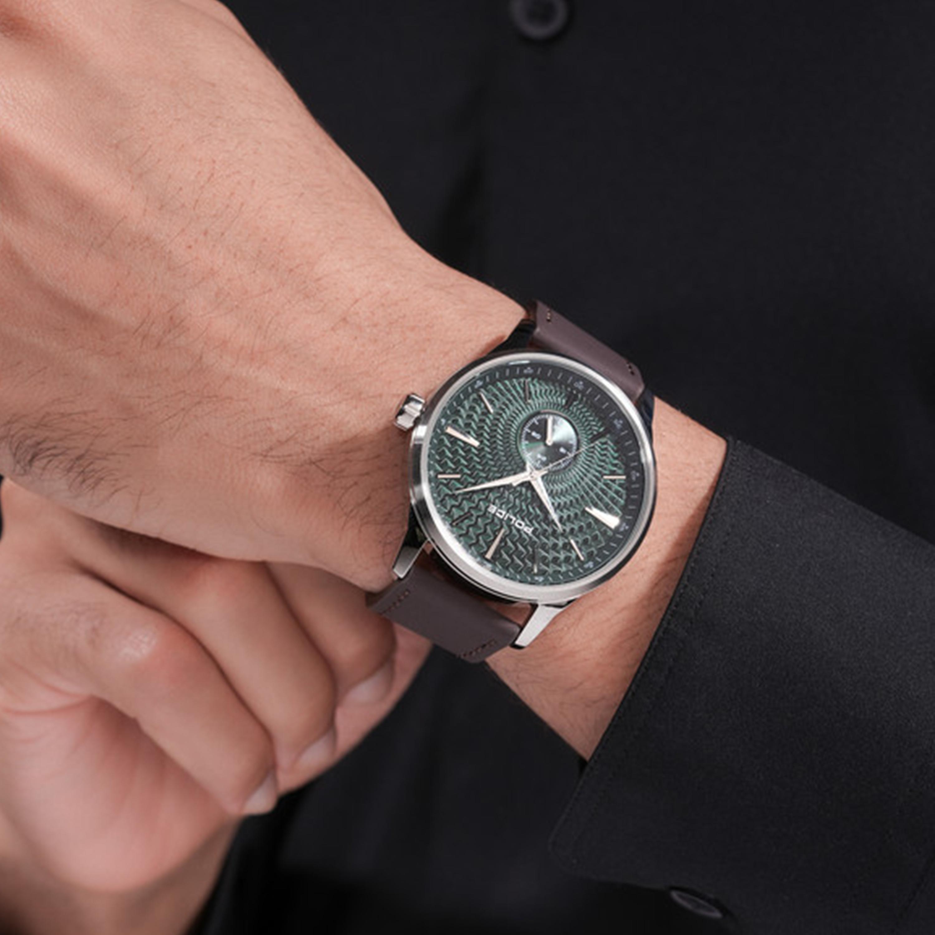 Jet Green Dial Genuine Leather Strap Analog Watch for Men-men-watchesandjewellery-watches-image-5