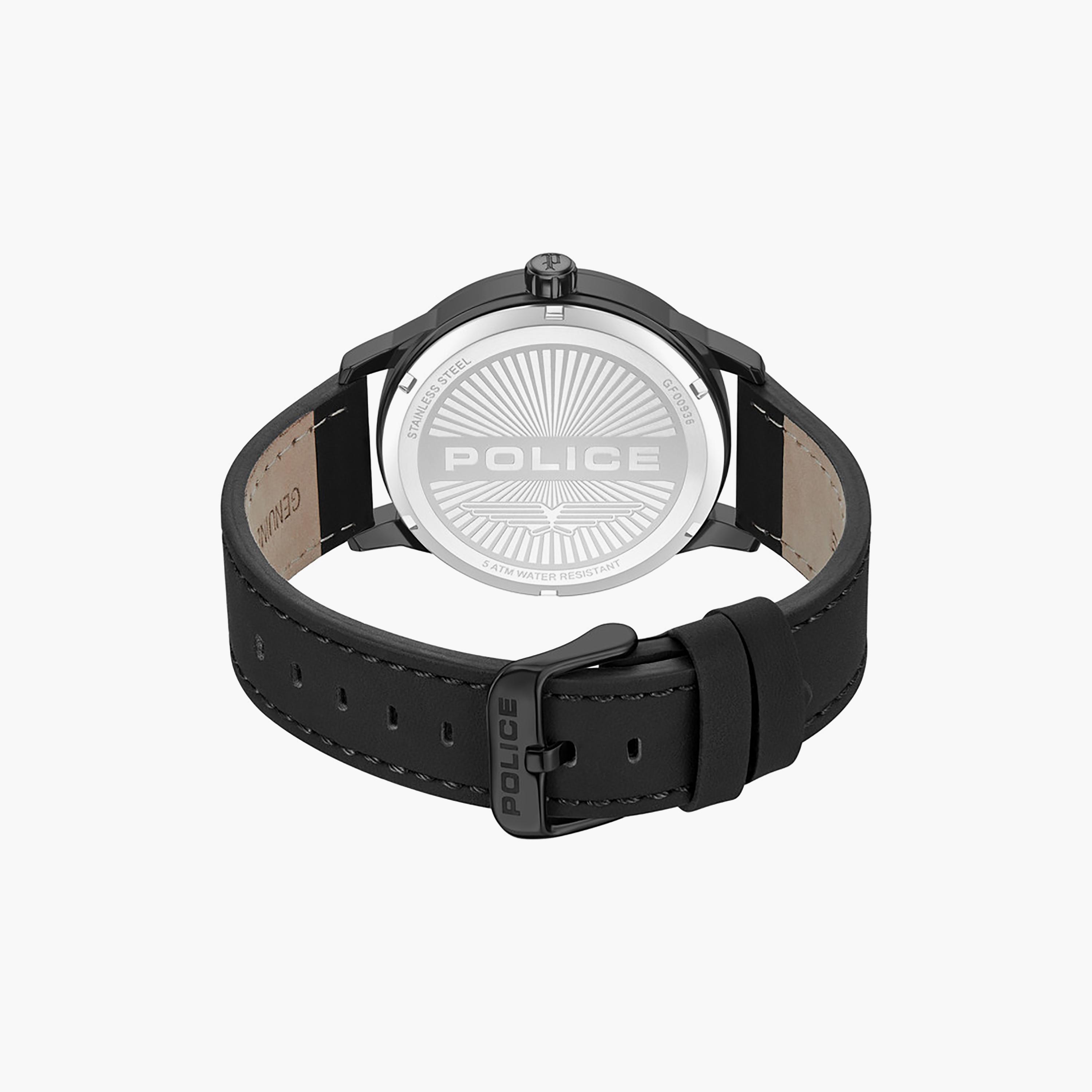 Jet Black Dial Genuine Leather Strap Analog Watch for Men-men-watchesandjewellery-watches-image-3