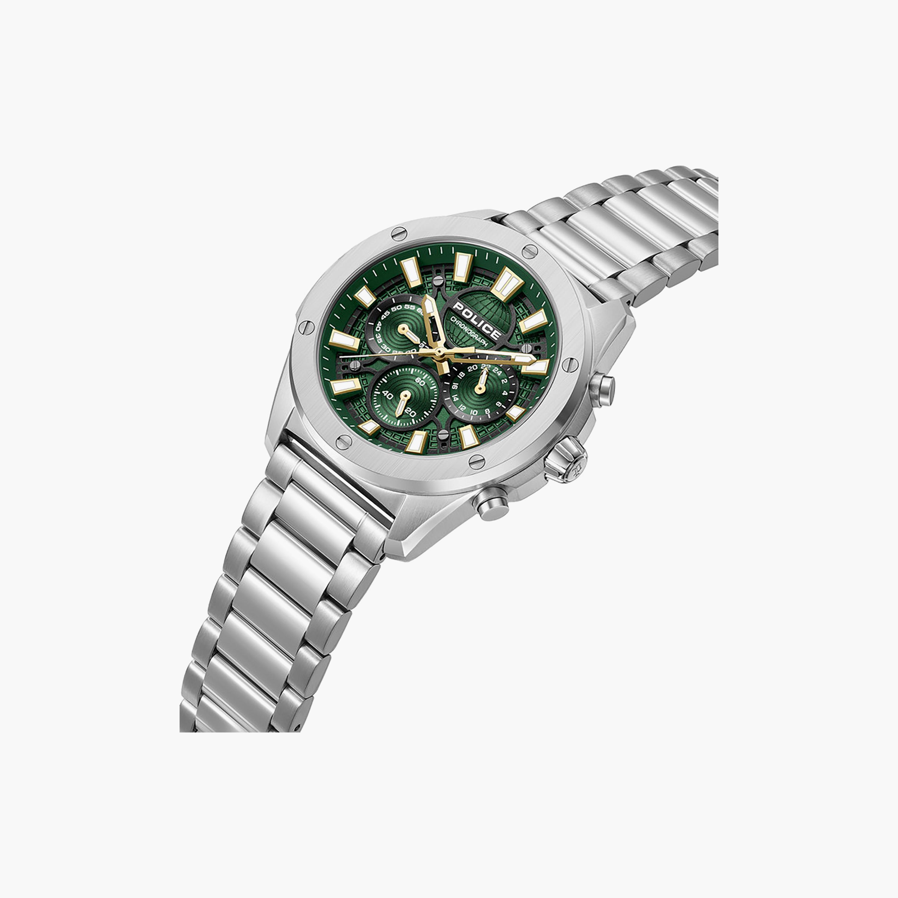 Moonstrike Green Dial Stainless Steel Bracelet Chronograph Watch for Men-men-watchesandjewellery-watches-image-2