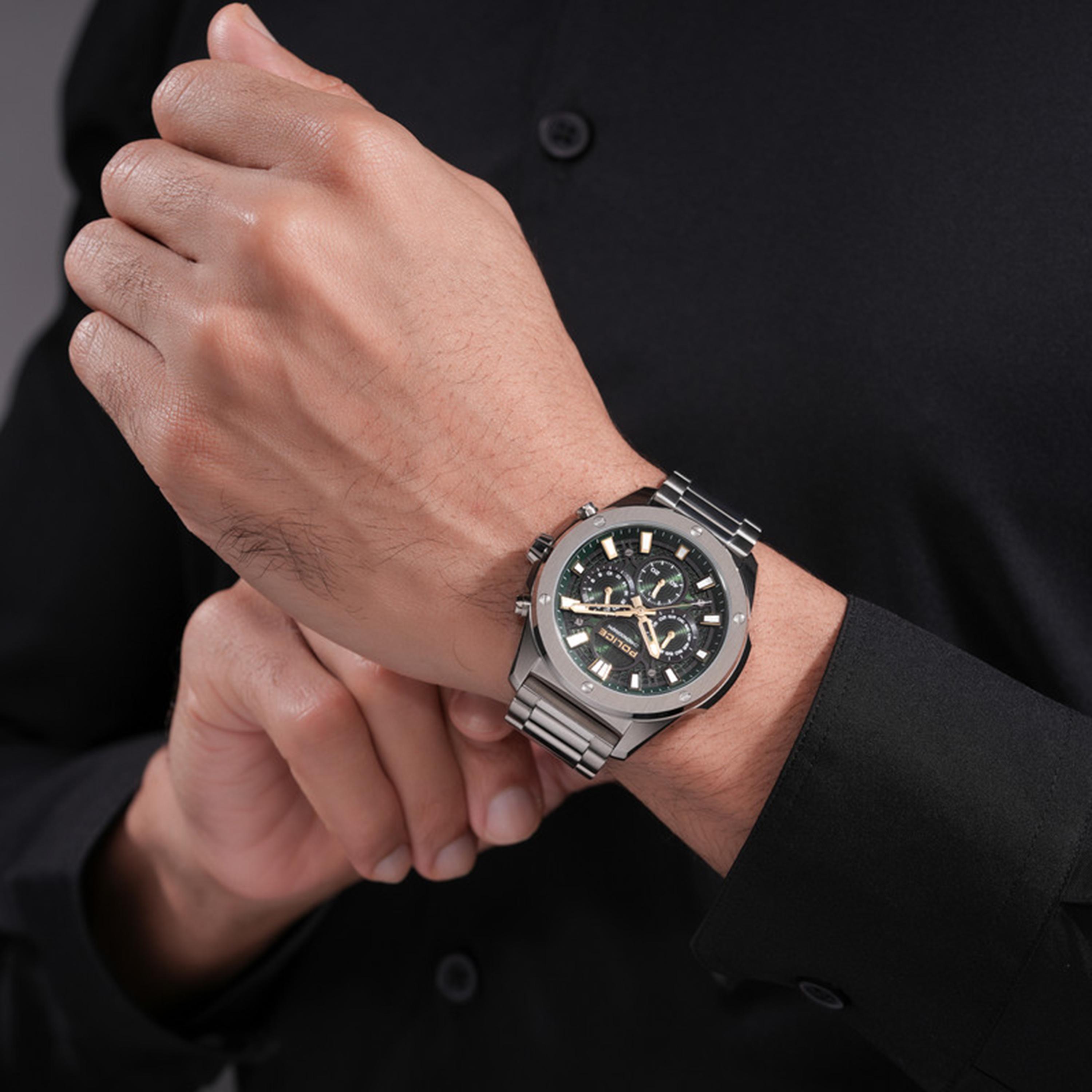 Moonstrike Green Dial Stainless Steel Bracelet Chronograph Watch for Men-men-watchesandjewellery-watches-image-5