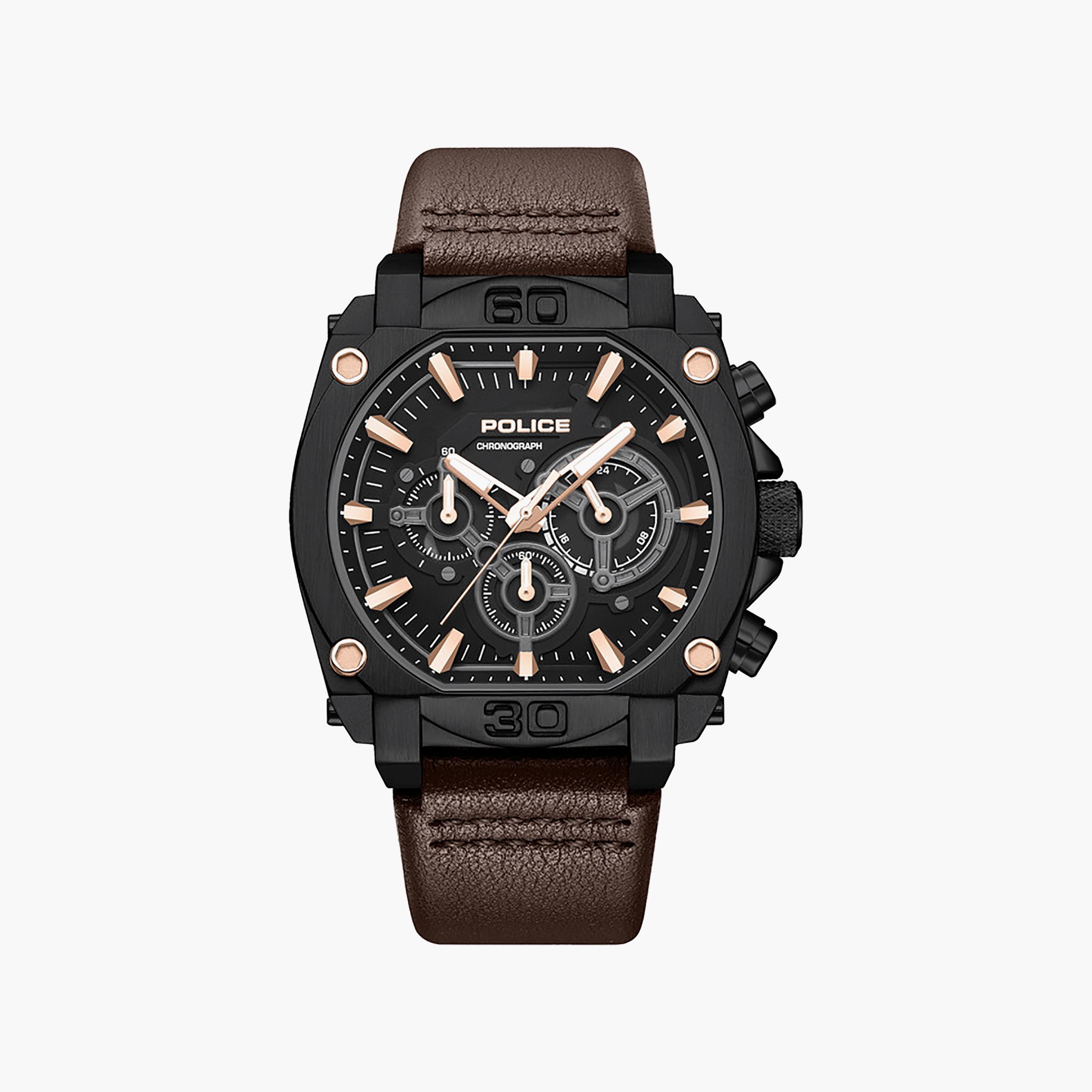 Norwood Black Dial Genuine Leather Strap Chronograph Watch for Men-men-watchesandjewellery-watches-image-1