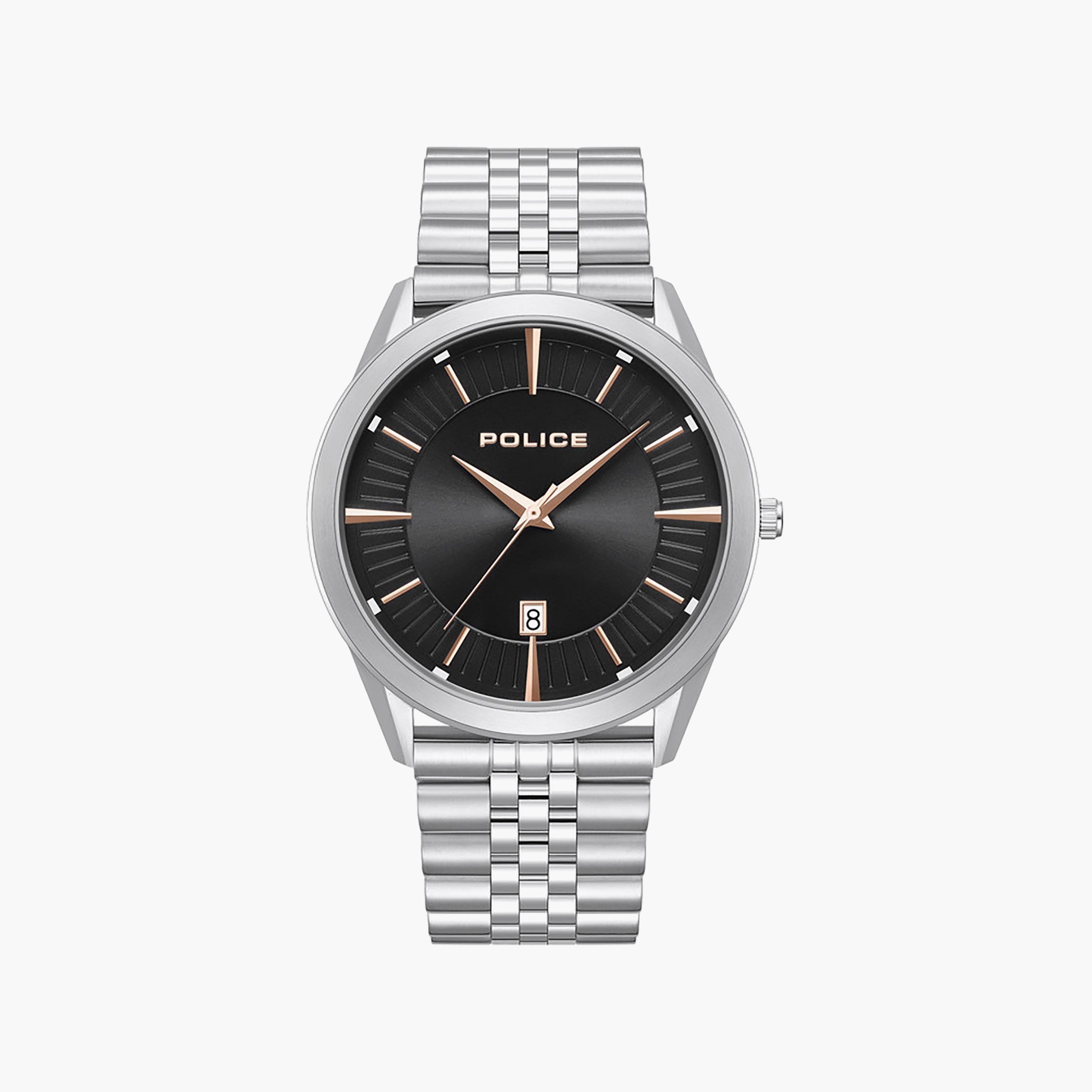 Patriot Black Dial Stainless Steel Bracelet Analog Watch for Men-men-watchesandjewellery-watches-image-1