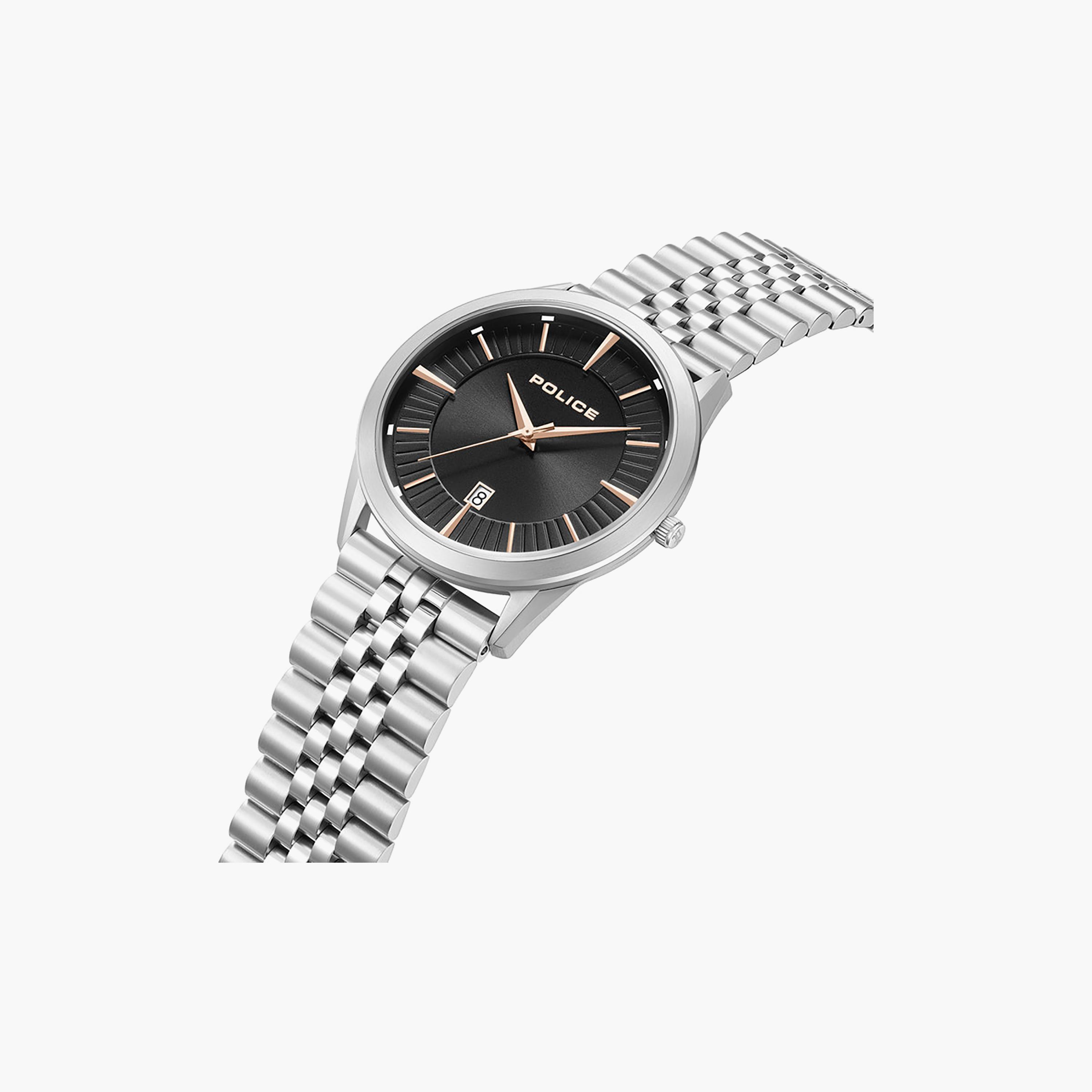 Patriot Black Dial Stainless Steel Bracelet Analog Watch for Men-men-watchesandjewellery-watches-image-2