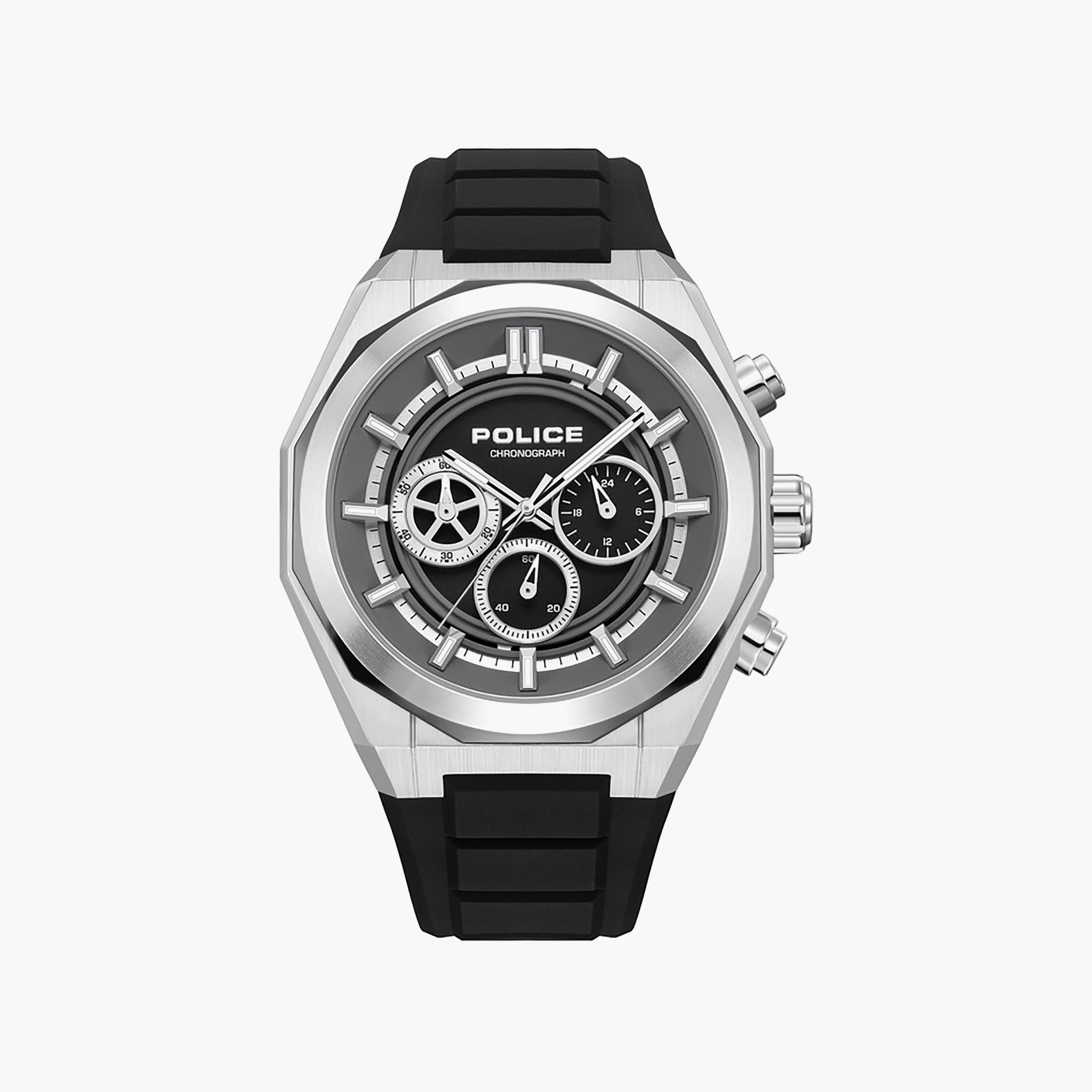 Steward Gunmetal Dial Silicone Strap Chronograph Watch for Men-men-watchesandjewellery-watches-image-1