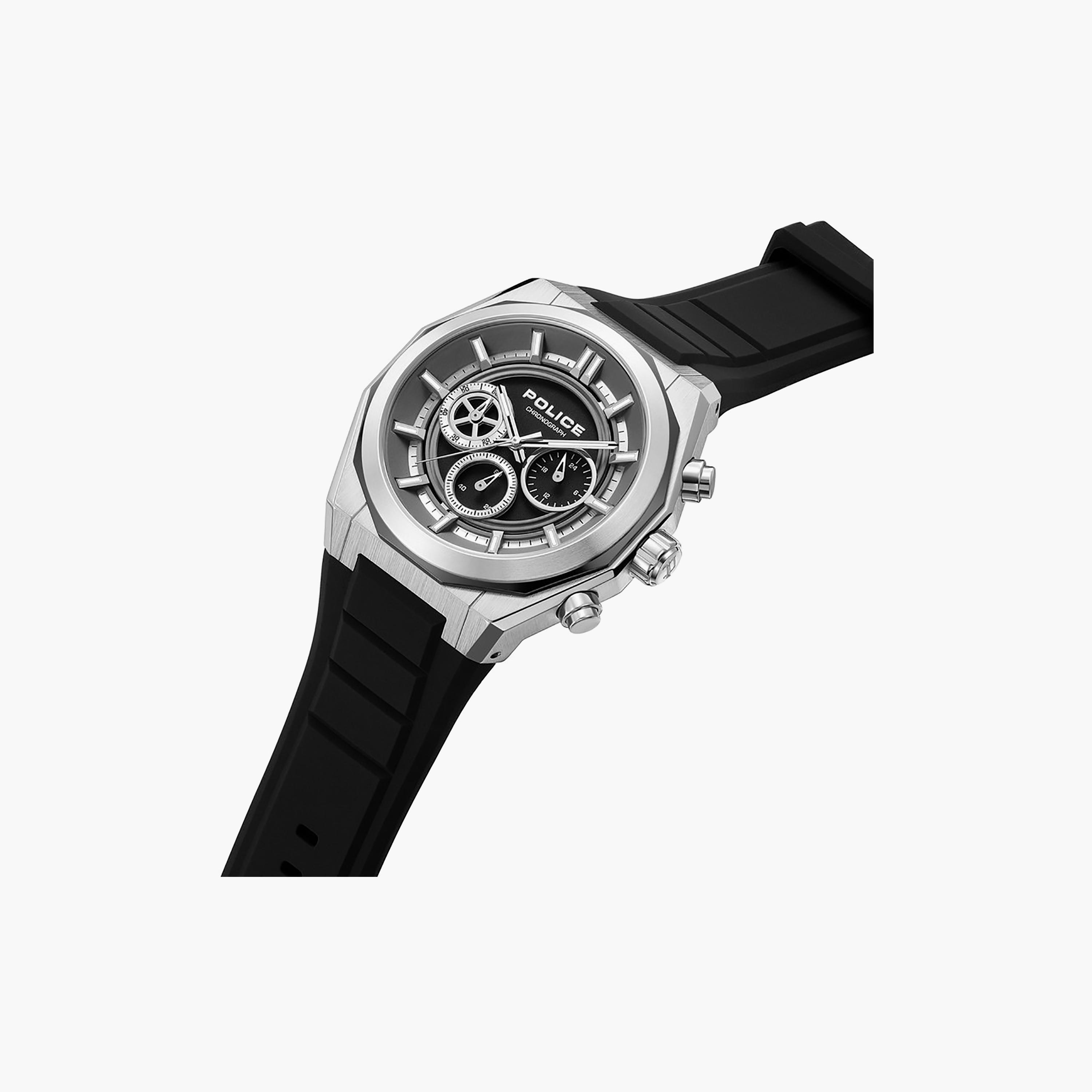 Steward Gunmetal Dial Silicone Strap Chronograph Watch for Men-men-watchesandjewellery-watches-image-2