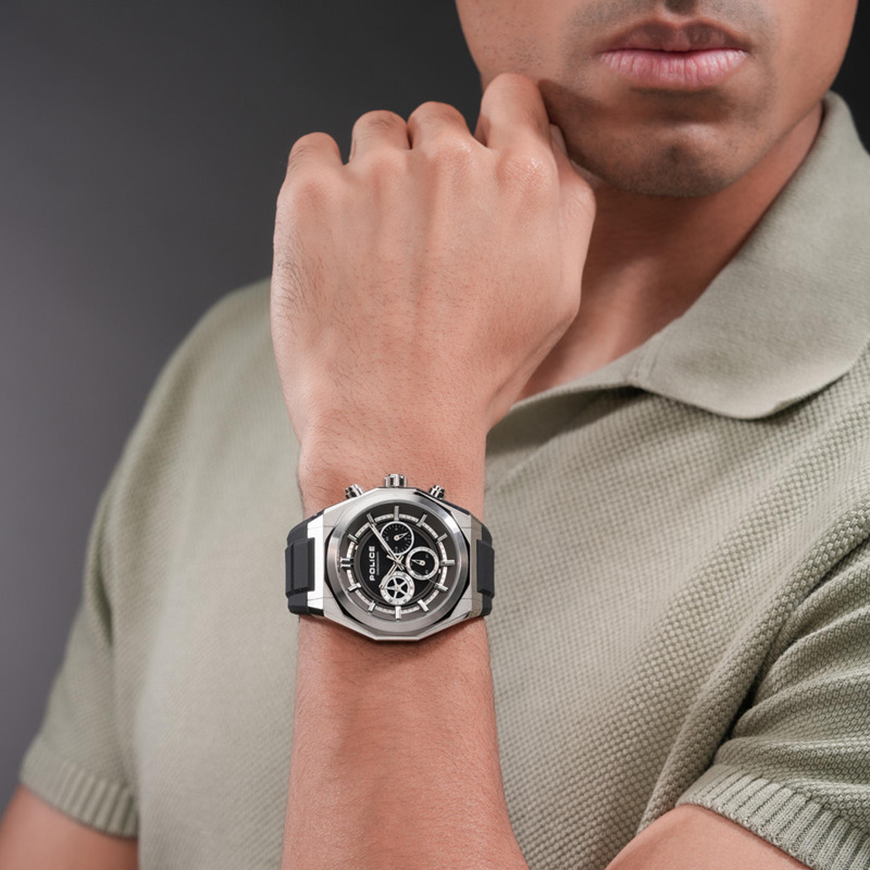 Steward Gunmetal Dial Silicone Strap Chronograph Watch for Men-men-watchesandjewellery-watches-image-5