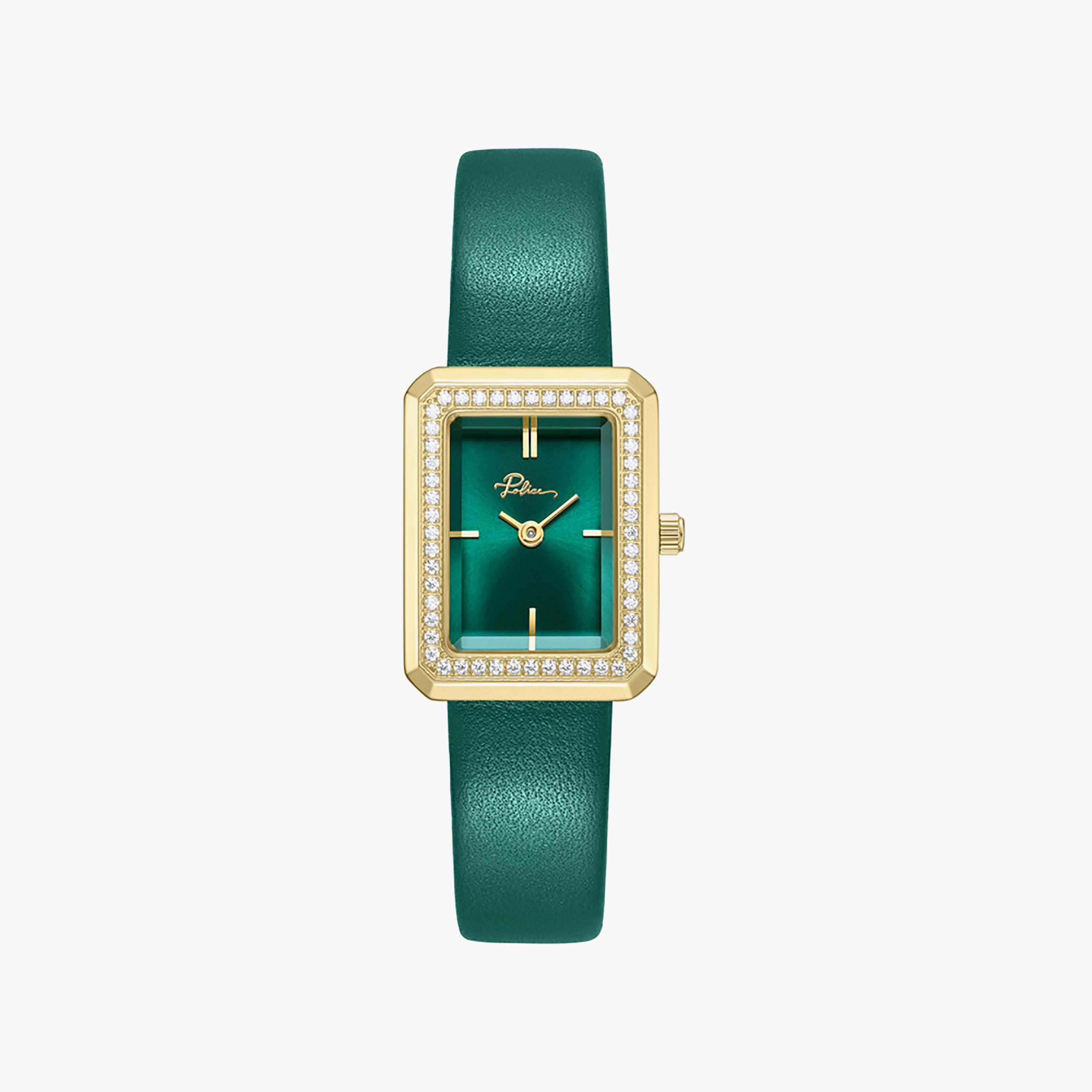 Uloya Green Dial Genuine Leather Strap Analog Watch for Women-women-watchesandjewellery-watches-image-1