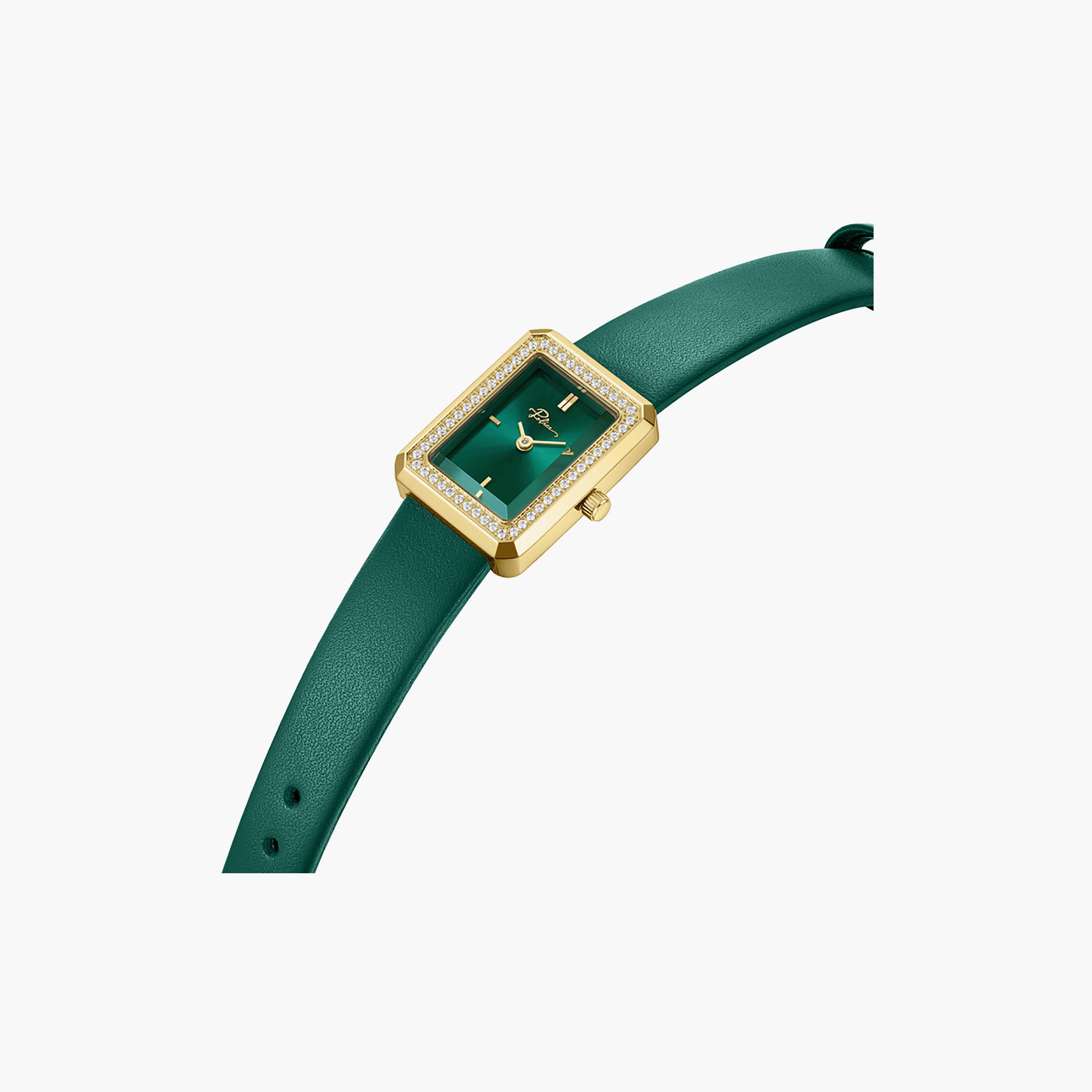 Uloya Green Dial Genuine Leather Strap Analog Watch for Women-women-watchesandjewellery-watches-image-2