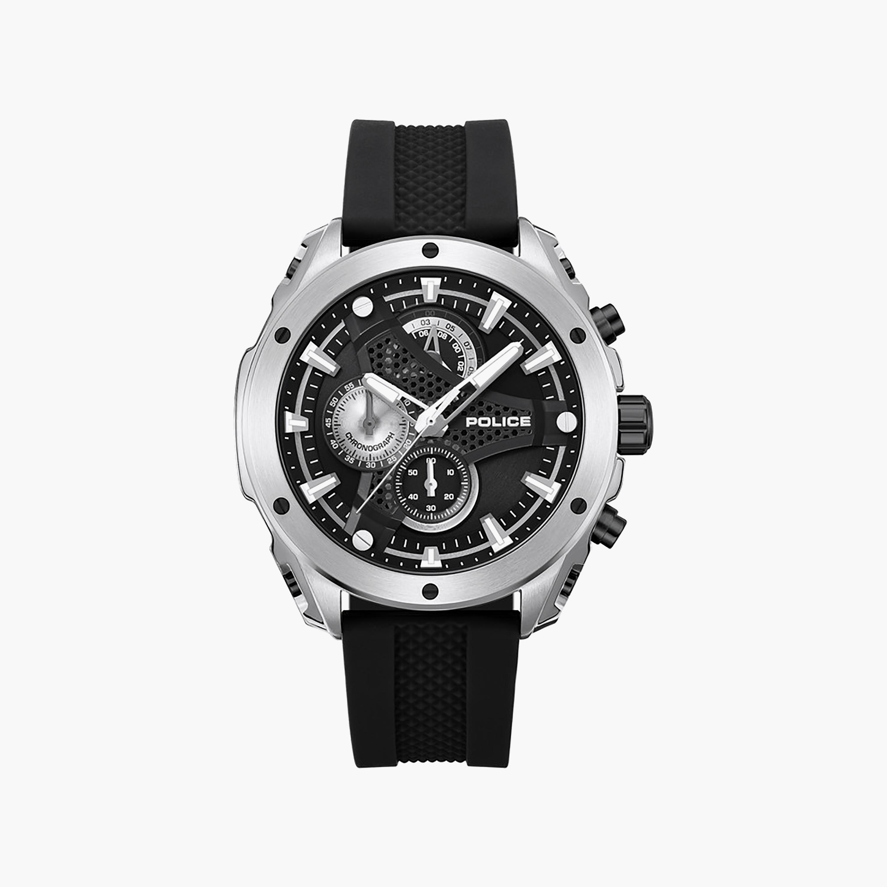 Wyvern Black Dial Silicone Strap Chronograph Watch for Men-men-watchesandjewellery-watches-image-1