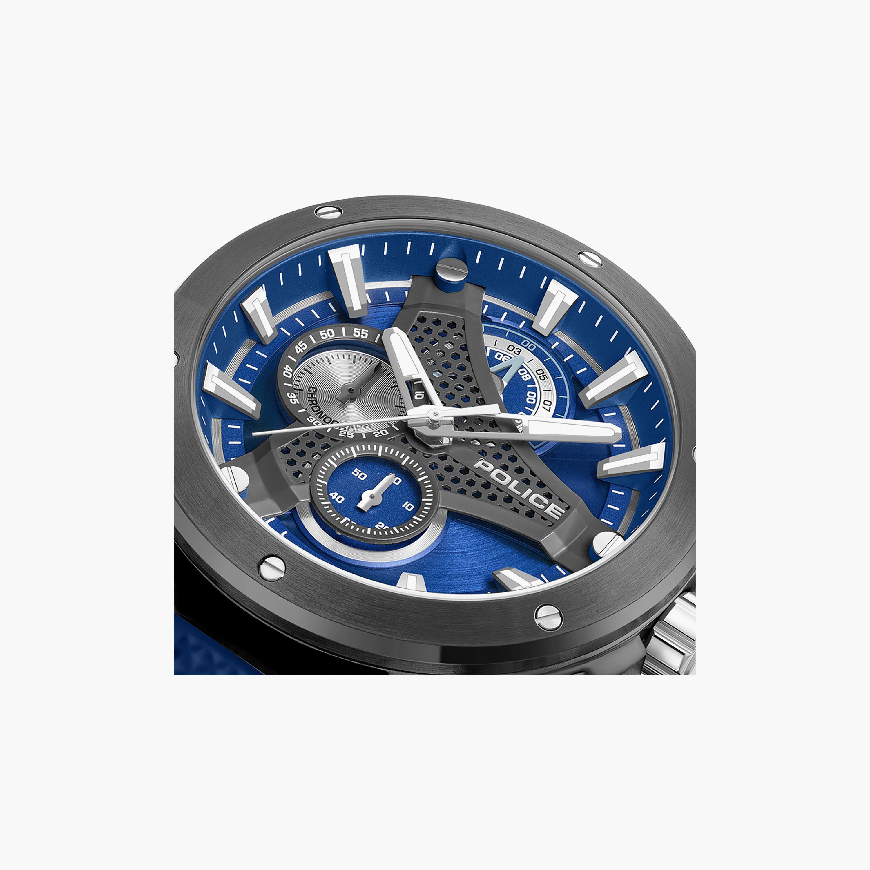 Wyvern Blue Dial Silicone Strap Chronograph Watch for Men-men-watchesandjewellery-watches-image-4