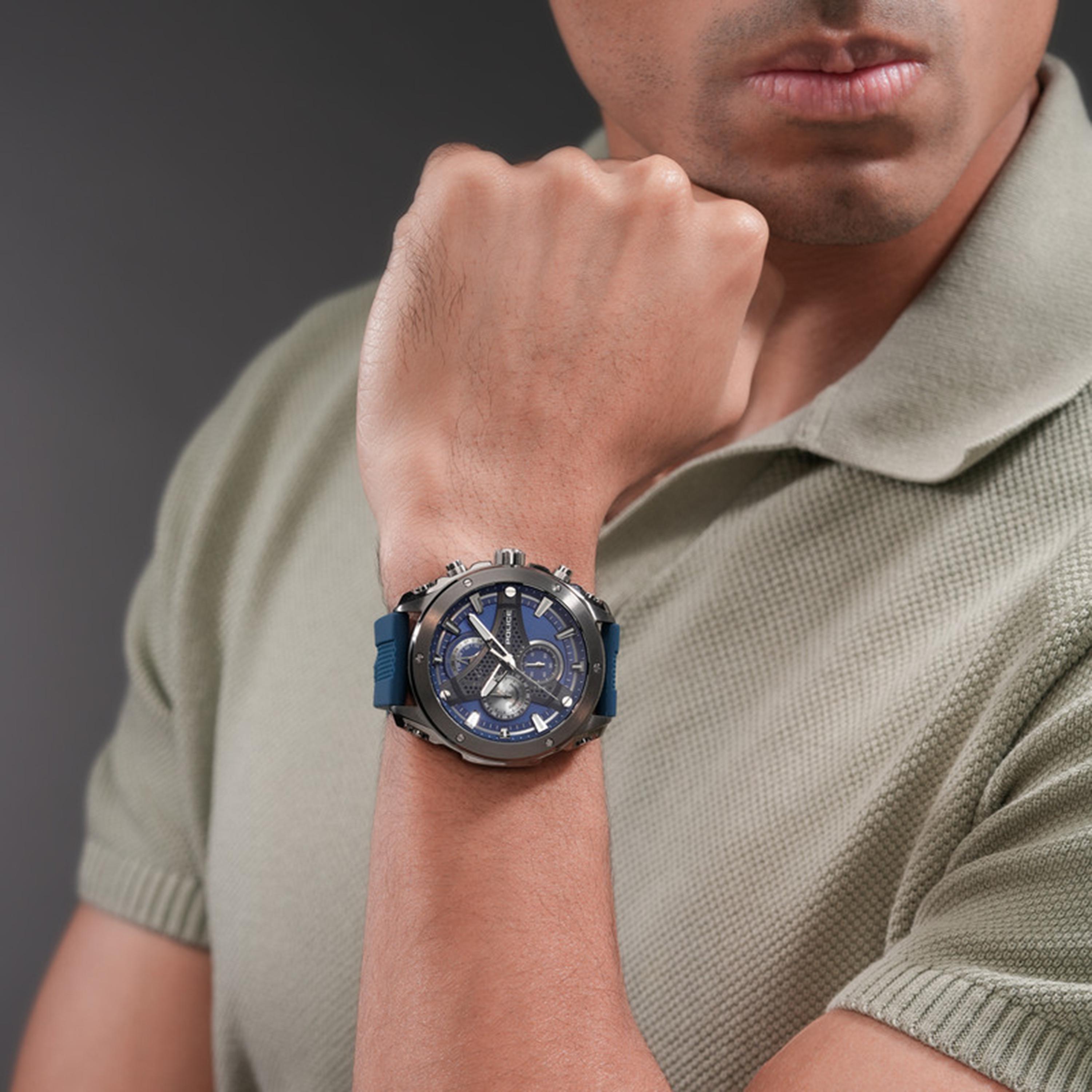 Wyvern Blue Dial Silicone Strap Chronograph Watch for Men-men-watchesandjewellery-watches-image-5