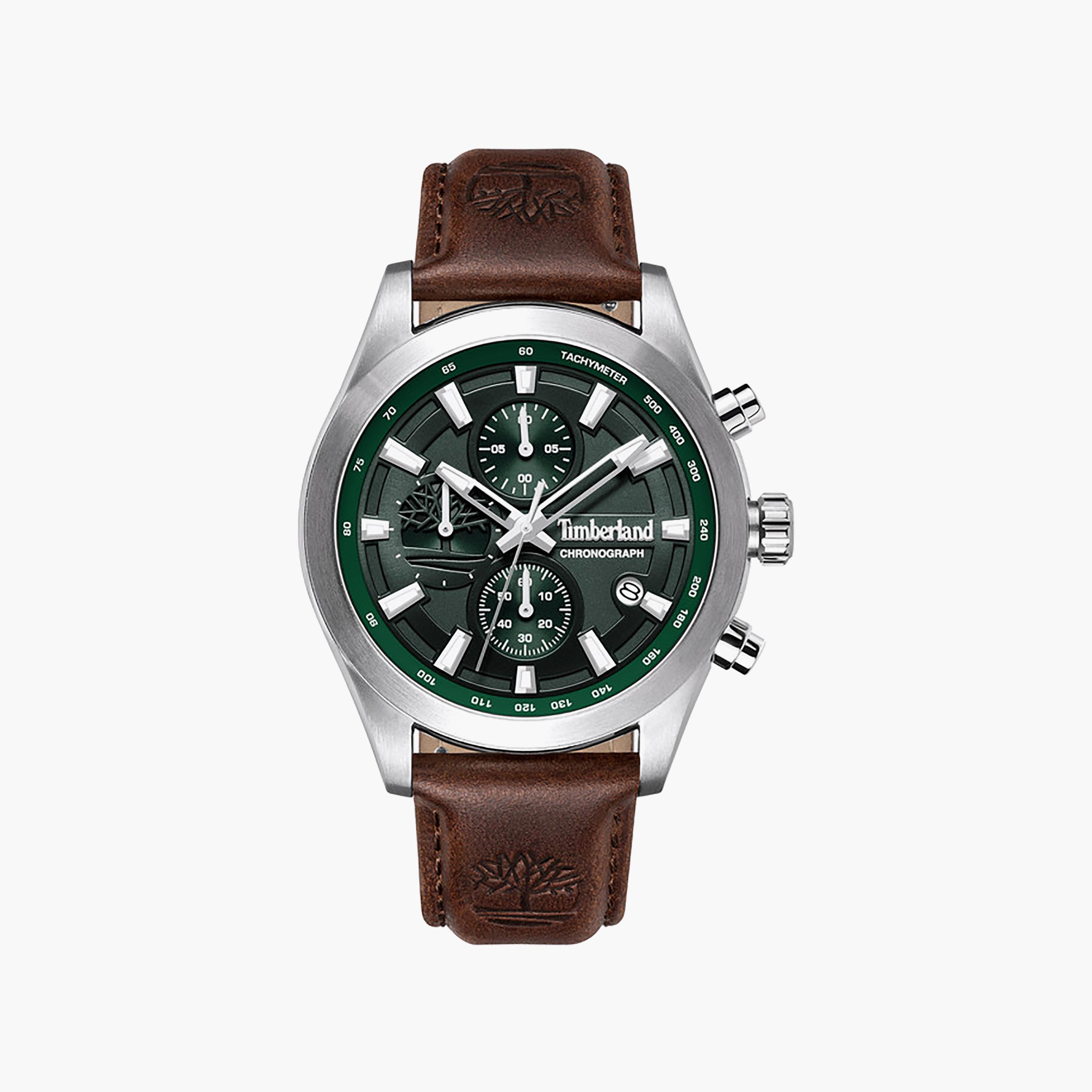 Ashmont Green Dial Leather Strap Chronograph Watch for Men-men-watchesandjewellery-watches-image-1