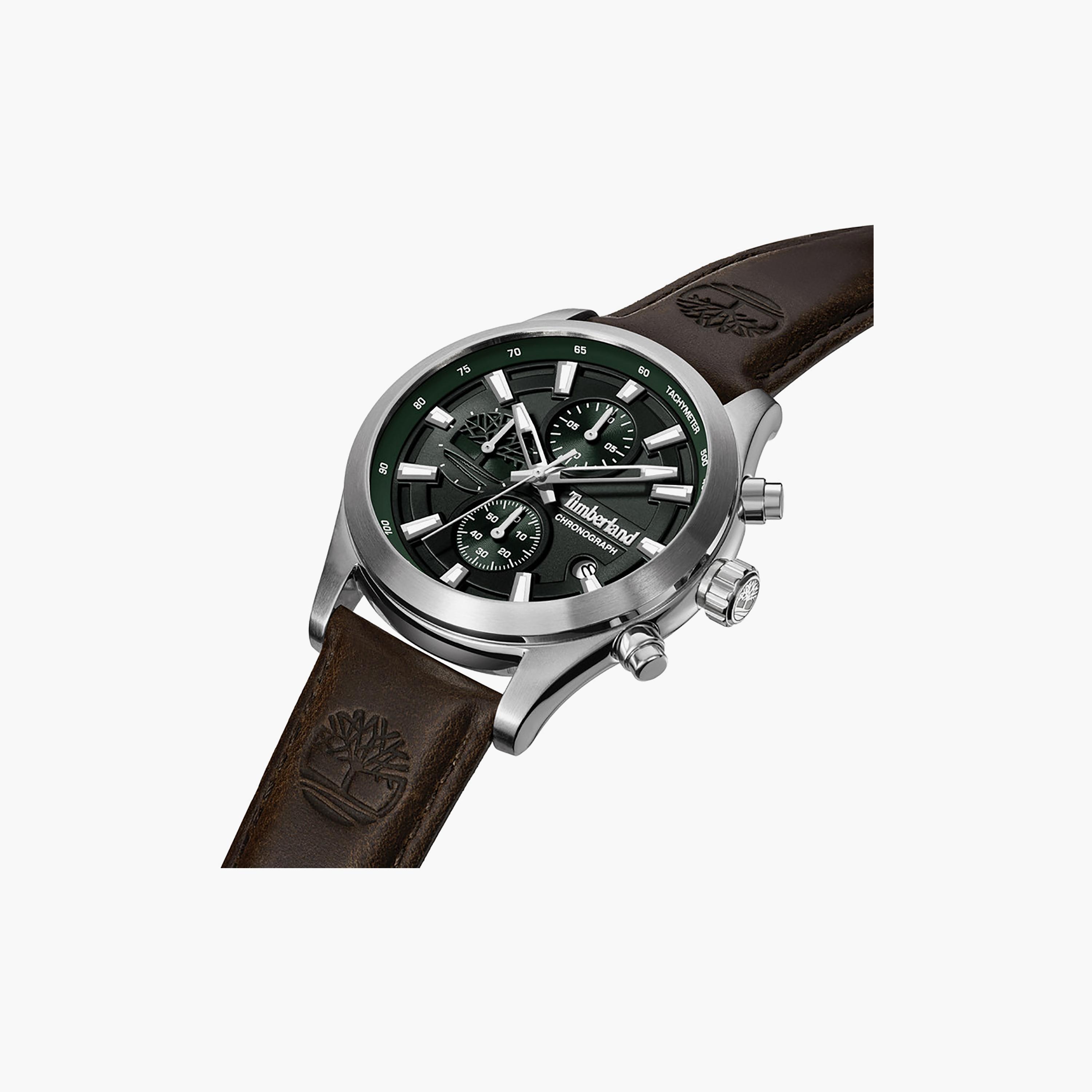 Ashmont Green Dial Leather Strap Chronograph Watch for Men-men-watchesandjewellery-watches-image-2