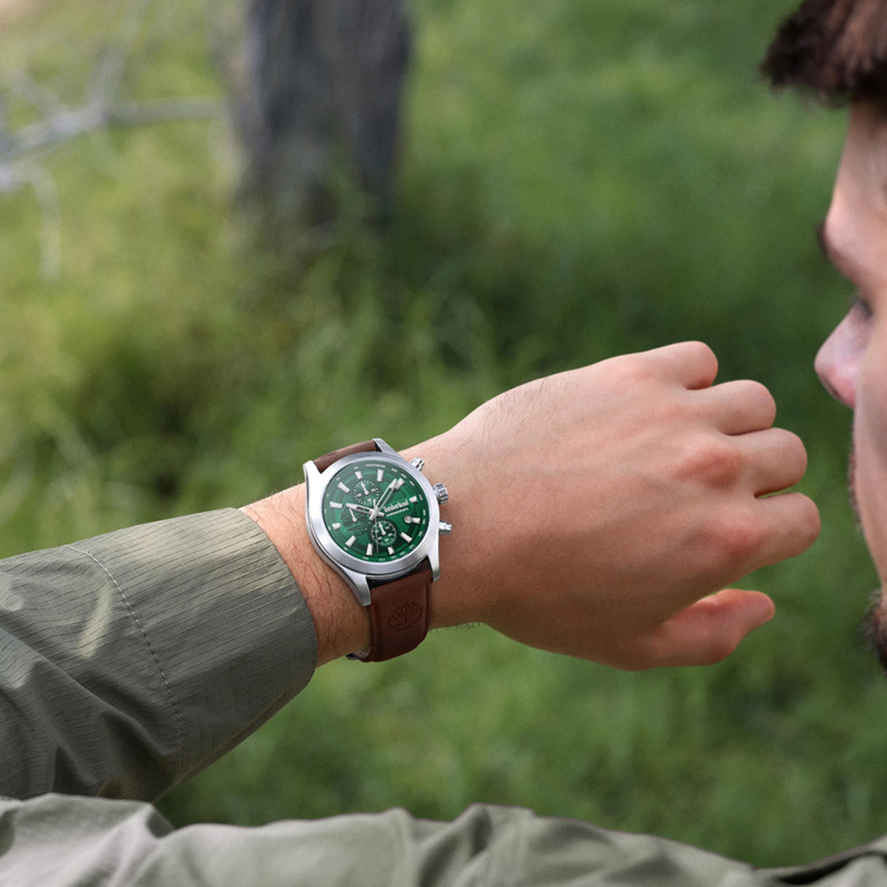 Ashmont Green Dial Leather Strap Chronograph Watch for Men-men-watchesandjewellery-watches-image-5
