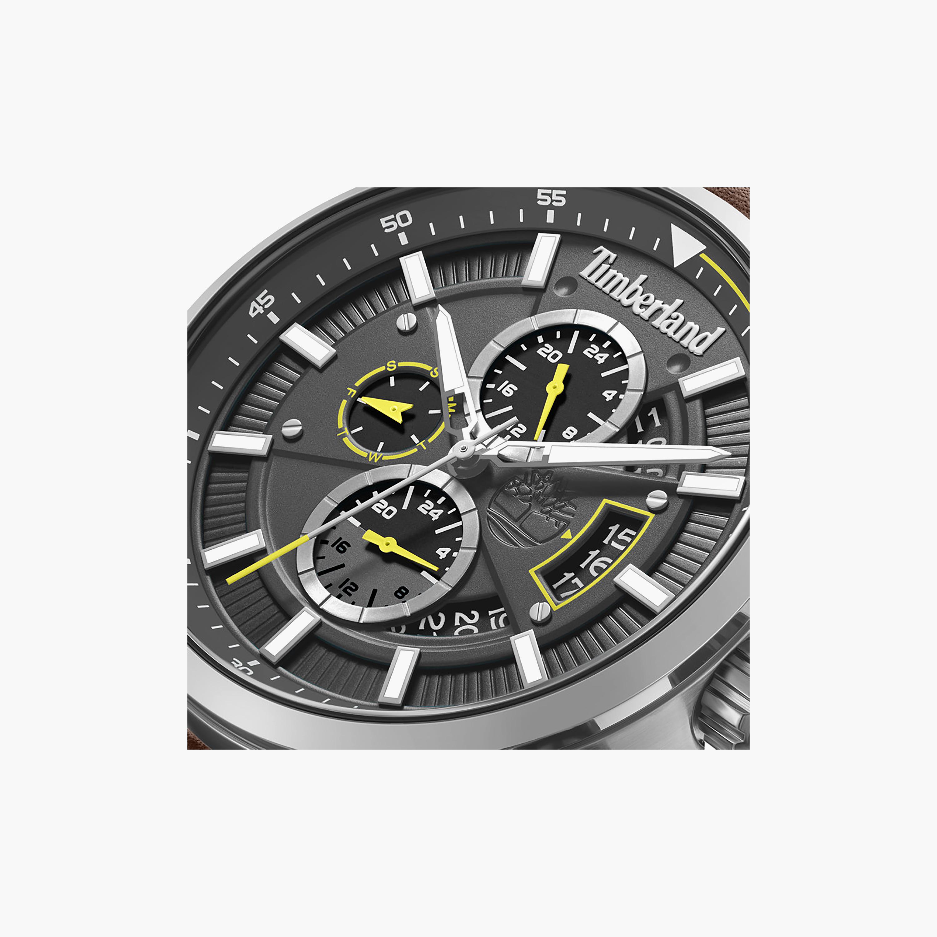 Calahan Grey Dial Leather Strap Multifunction Watch for Men-men-watchesandjewellery-watches-image-4