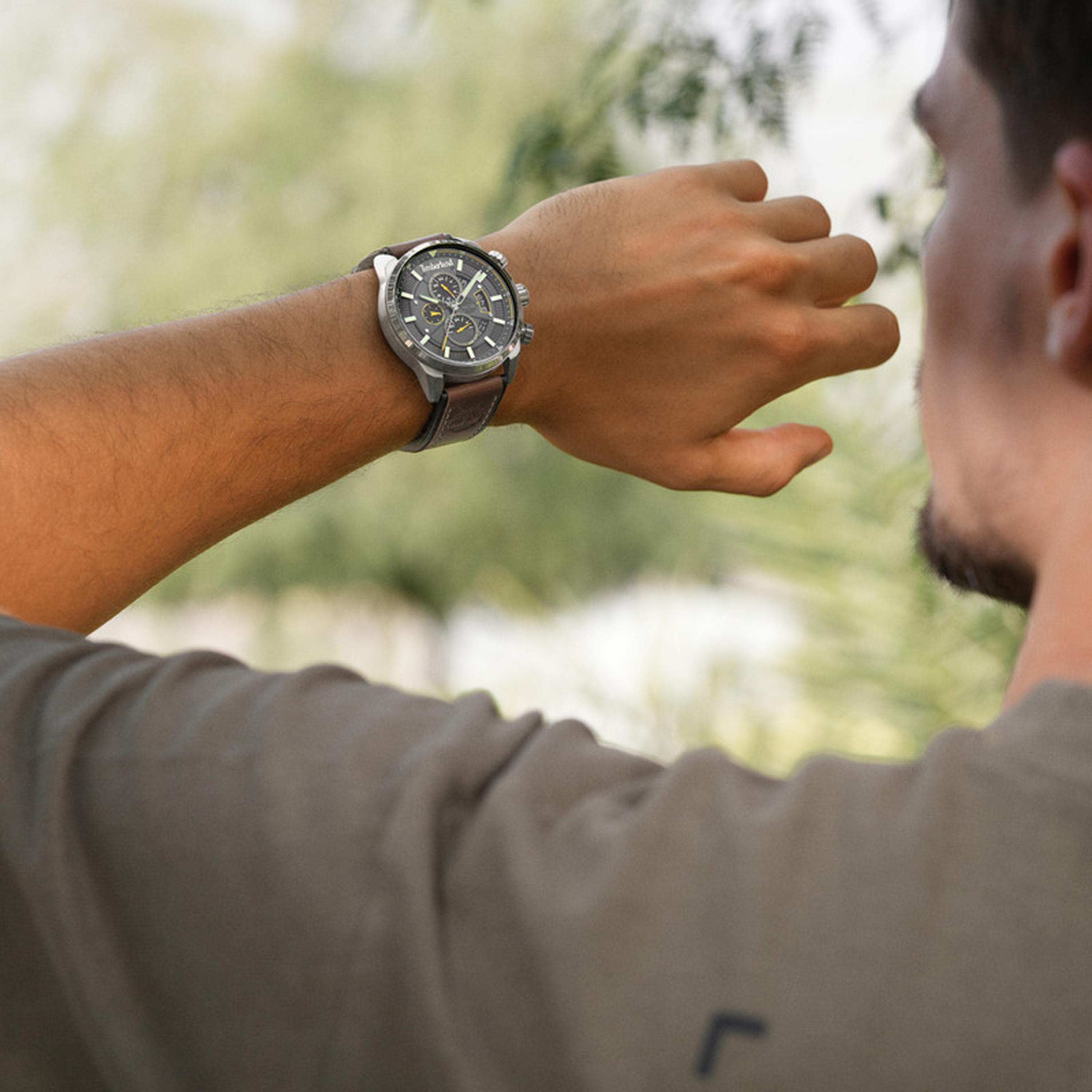 Calahan Grey Dial Leather Strap Multifunction Watch for Men-men-watchesandjewellery-watches-image-5