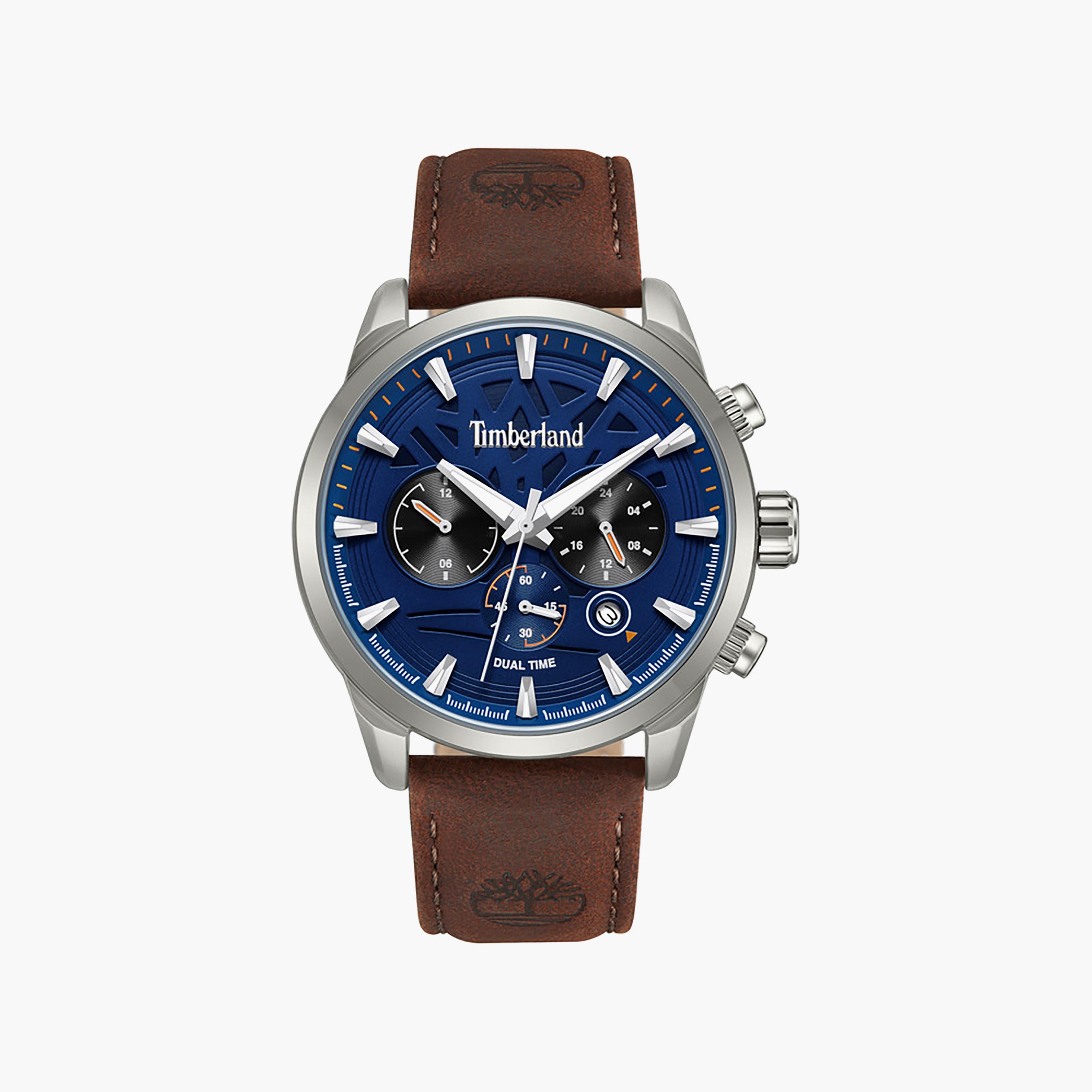 Henniker II Blue Dial Leather Strap Multifunction Watch for Men-men-watchesandjewellery-watches-image-1