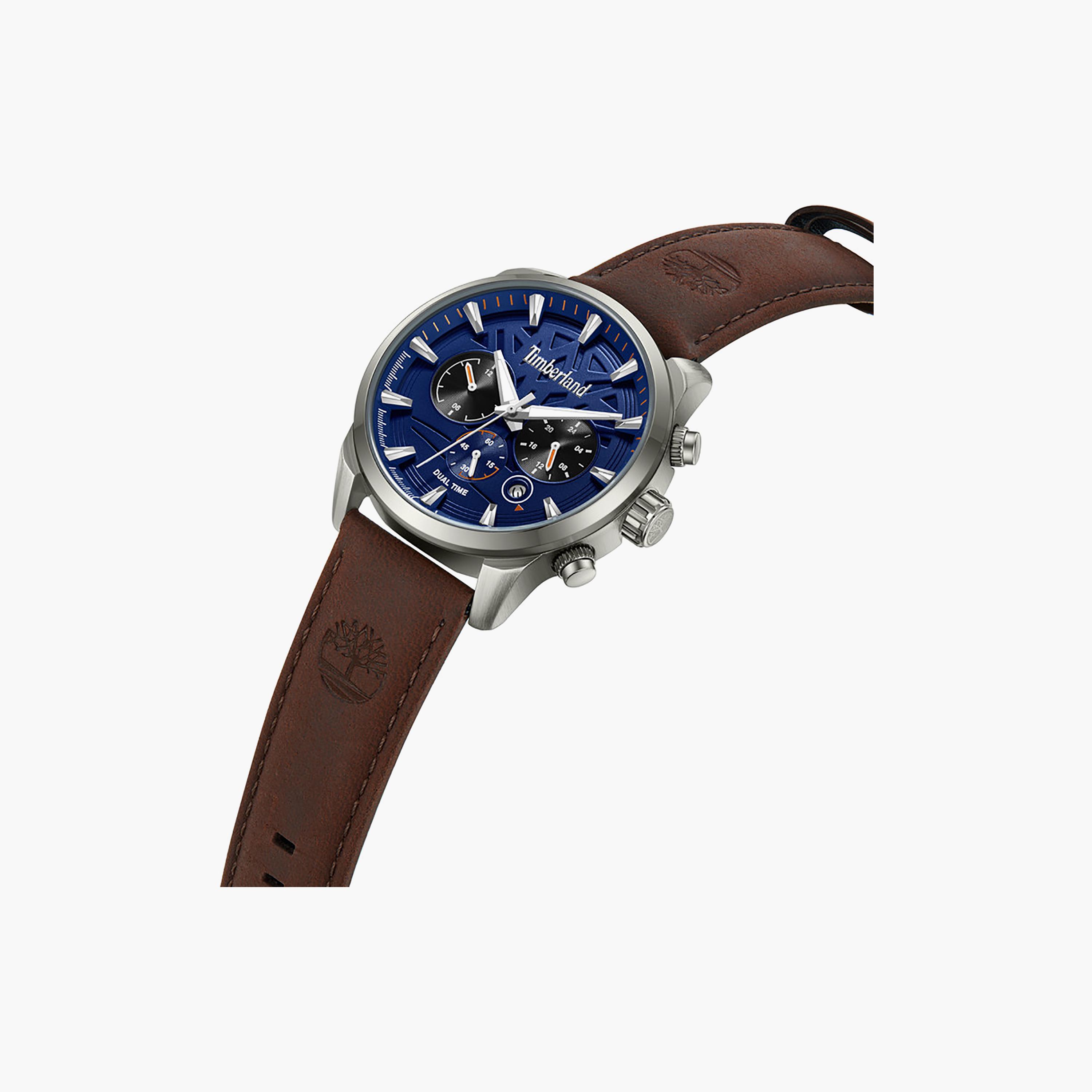 Henniker II Blue Dial Leather Strap Multifunction Watch for Men-men-watchesandjewellery-watches-image-2