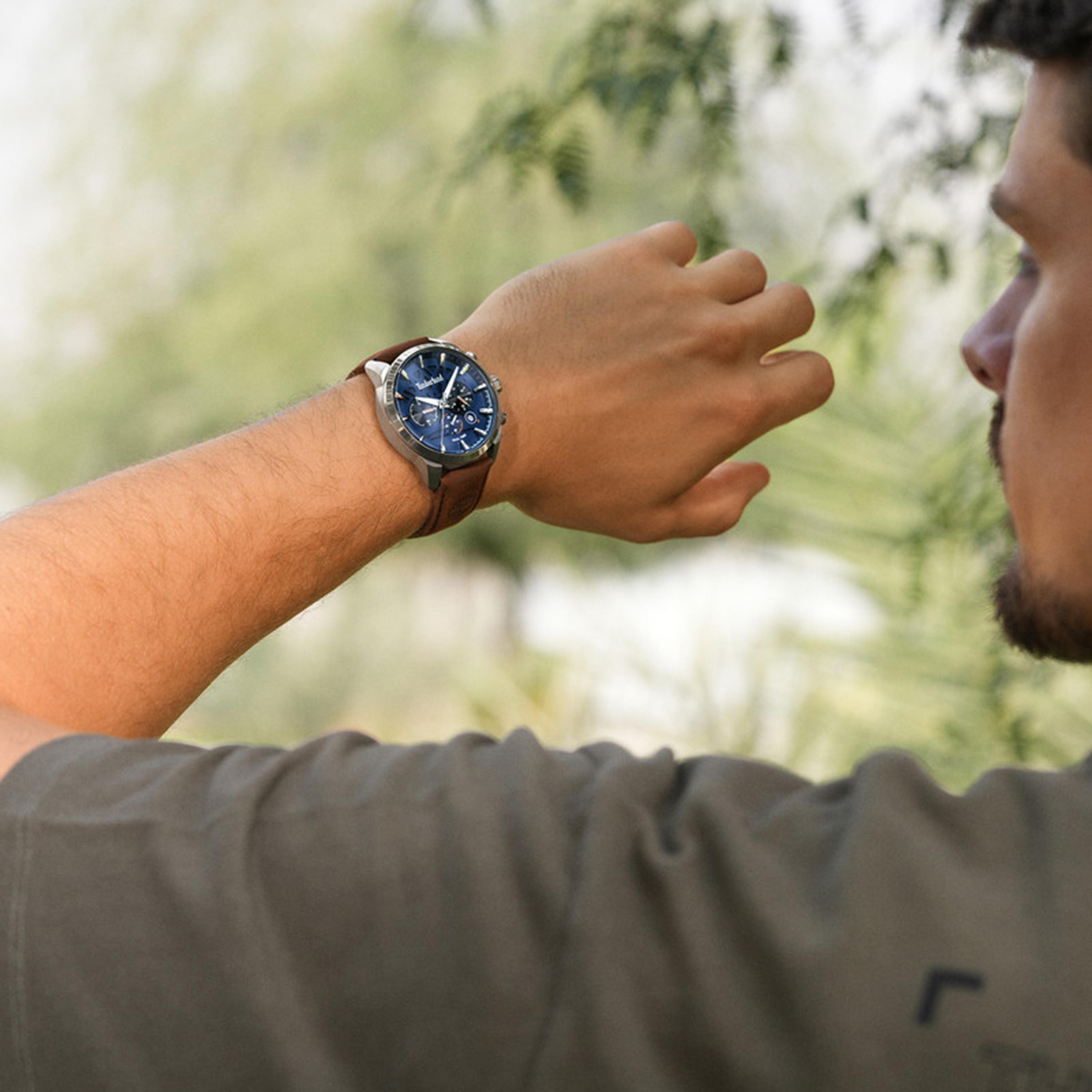 Henniker II Blue Dial Leather Strap Multifunction Watch for Men-men-watchesandjewellery-watches-image-4