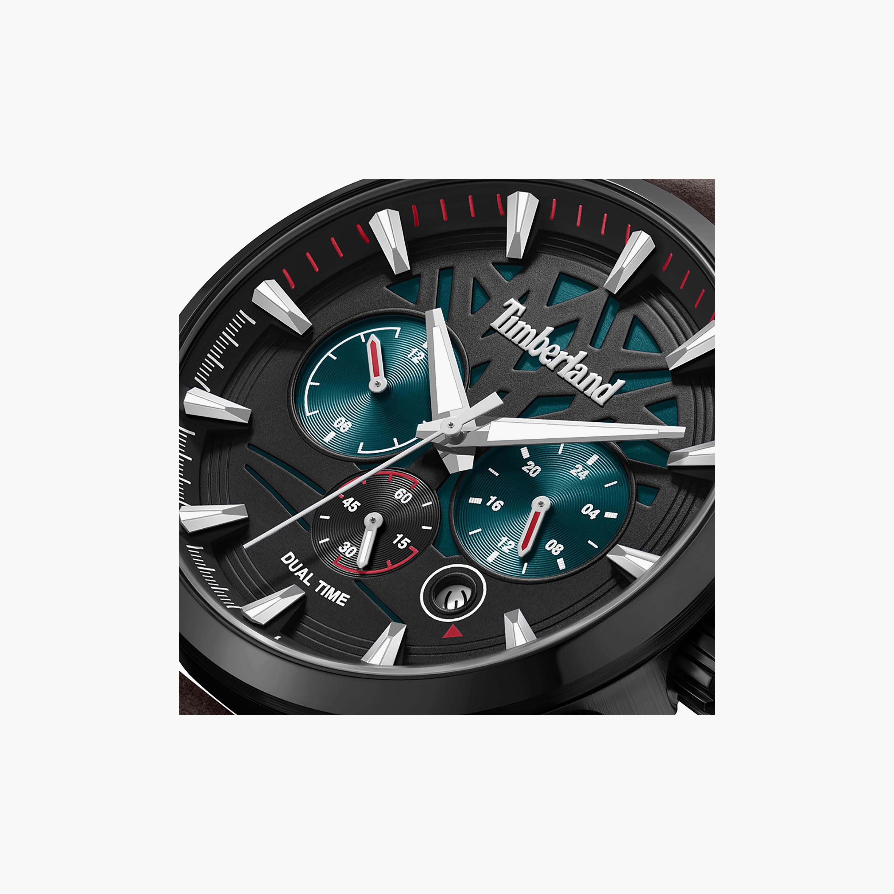Henniker II Black Dial Leather Strap Multifunction Watch for Men-men-watchesandjewellery-watches-image-4