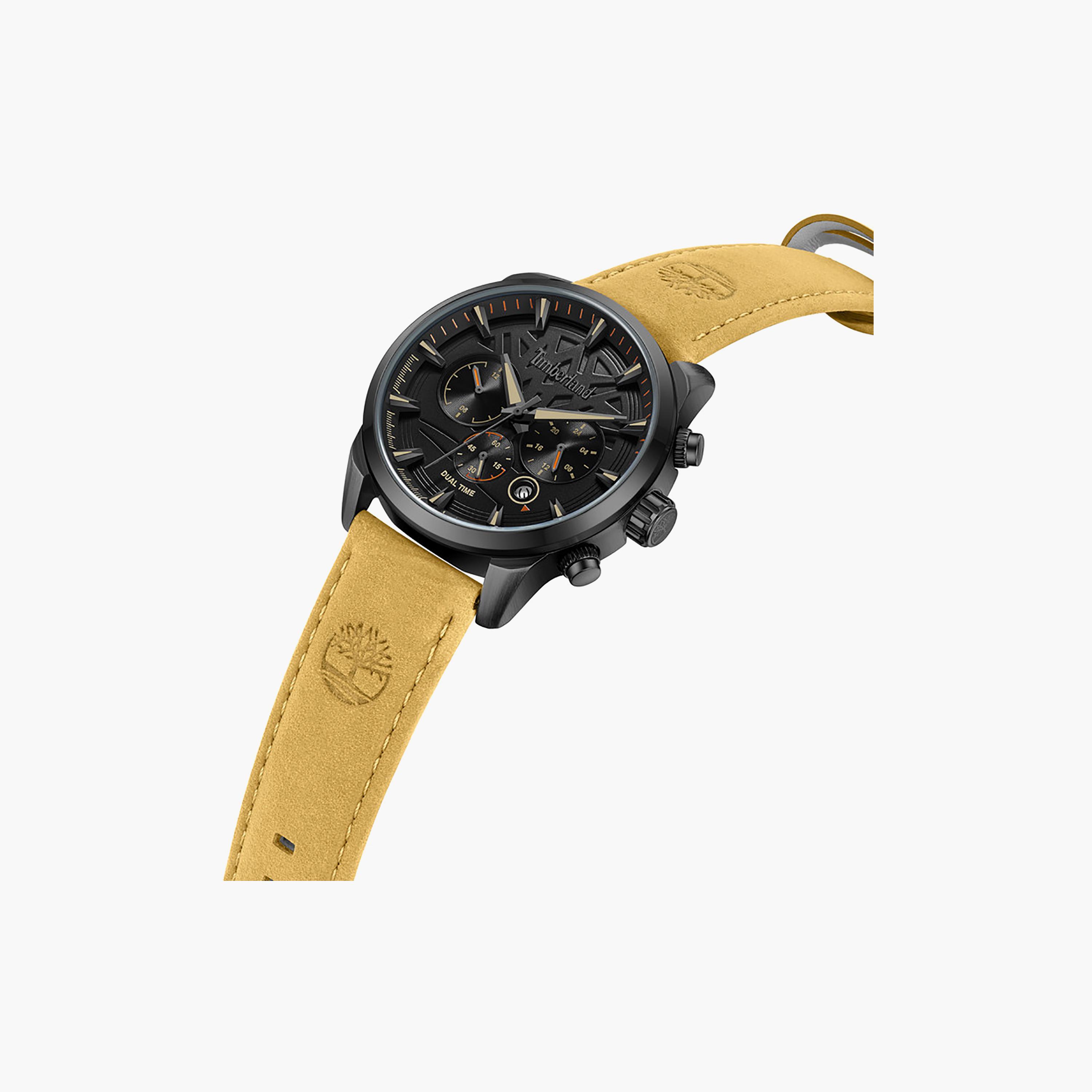 Henniker II Black Dial Leather Strap Multifunction Watch for Men-men-watchesandjewellery-watches-image-2