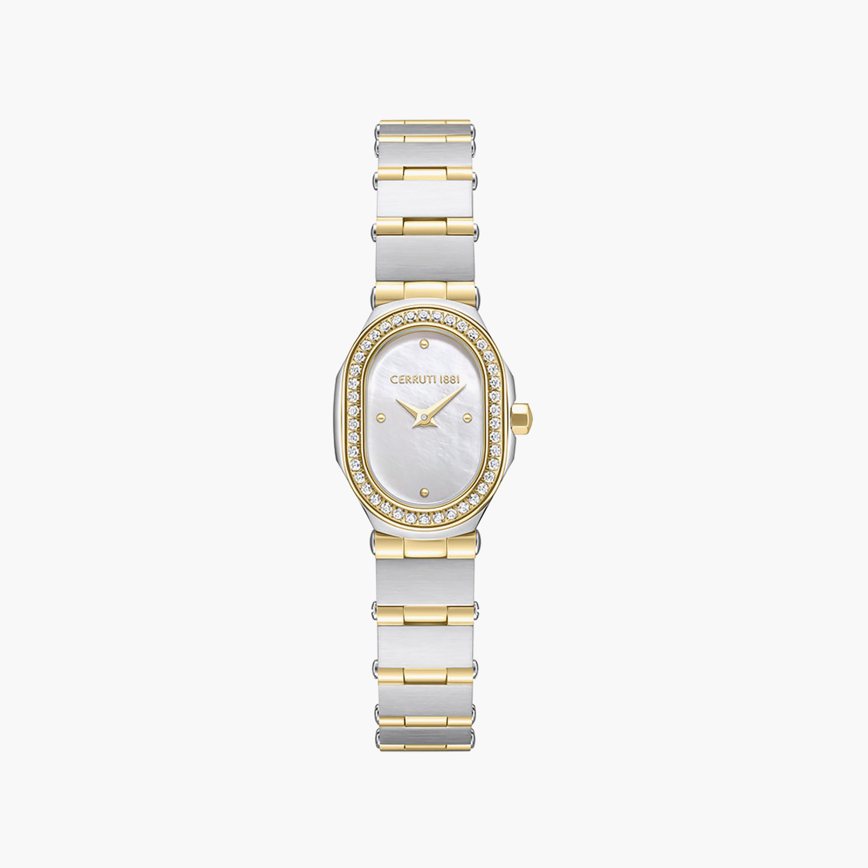 Aosta Silver Gold Plated Stainless Steel Bracelet Analog Watch for Women-women-watchesandjewellery-watches-image-1