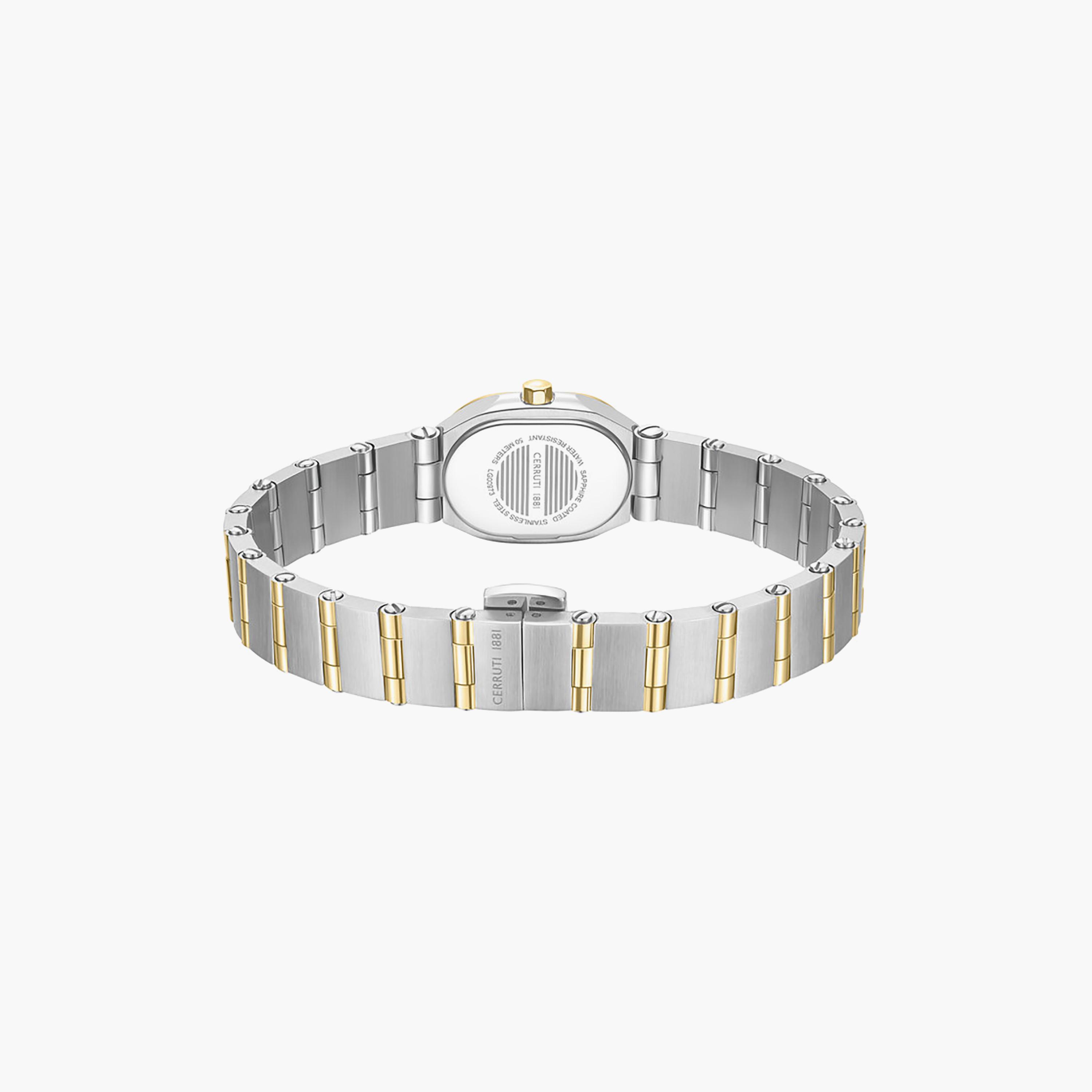 Aosta Silver Gold Plated Stainless Steel Bracelet Analog Watch for Women-women-watchesandjewellery-watches-image-3