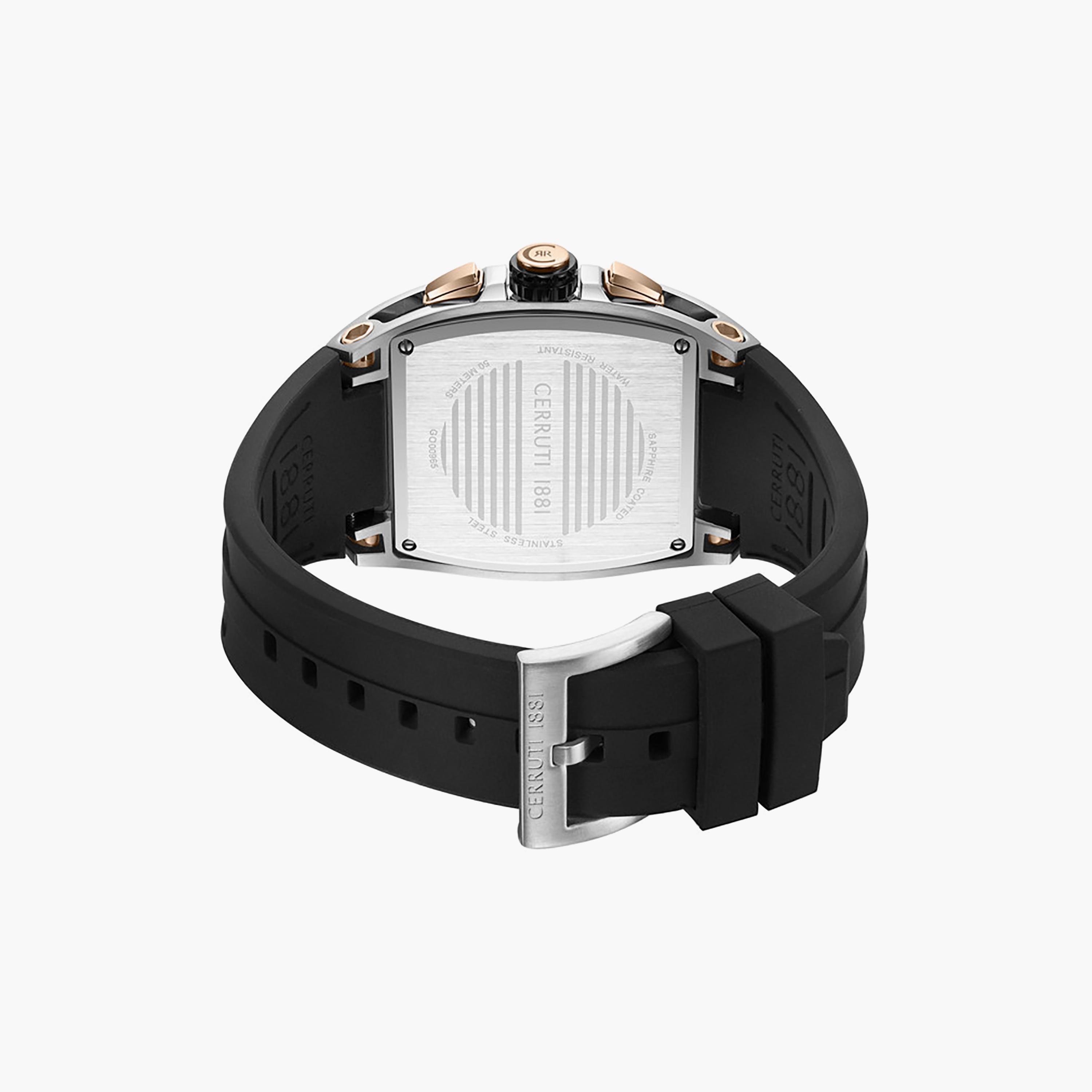 Belluno Black Dial Silicone Strap Chronograph Watch for Men-men-watchesandjewellery-watches-image-3