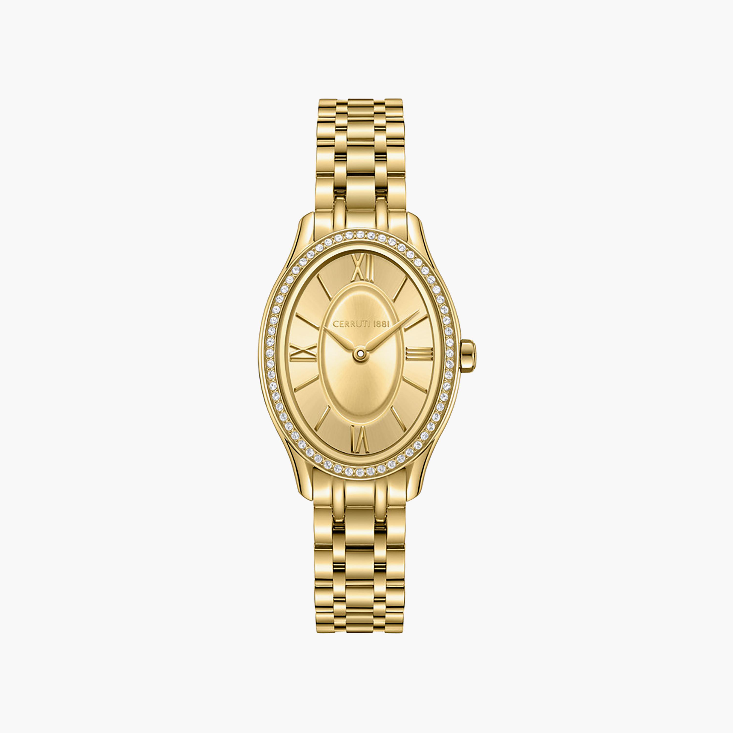 Brescia Gold Dial Stainless Steel Bracelet Analog Watch for Women-women-watchesandjewellery-watches-image-1