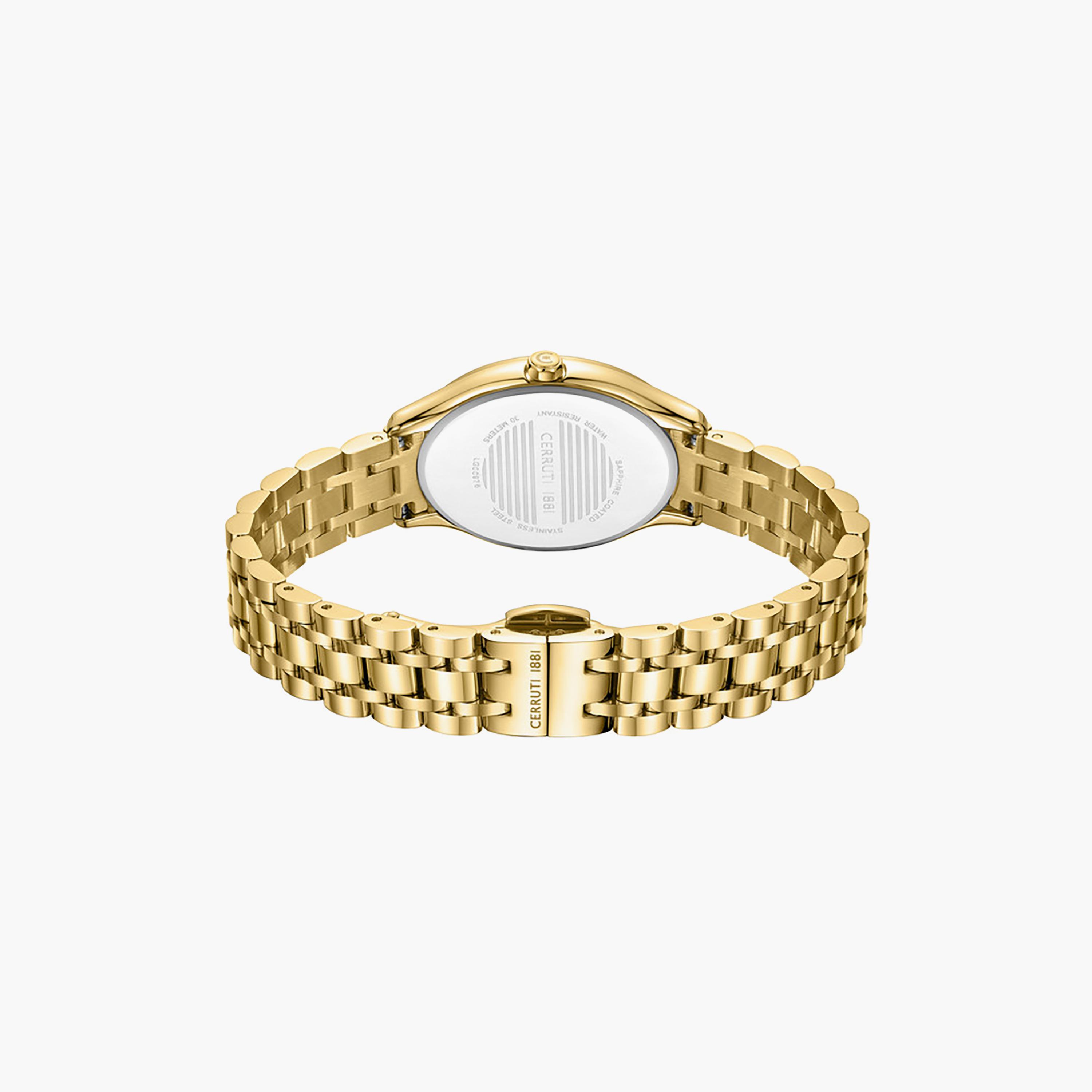 Brescia Gold Dial Stainless Steel Bracelet Analog Watch for Women-women-watchesandjewellery-watches-image-3