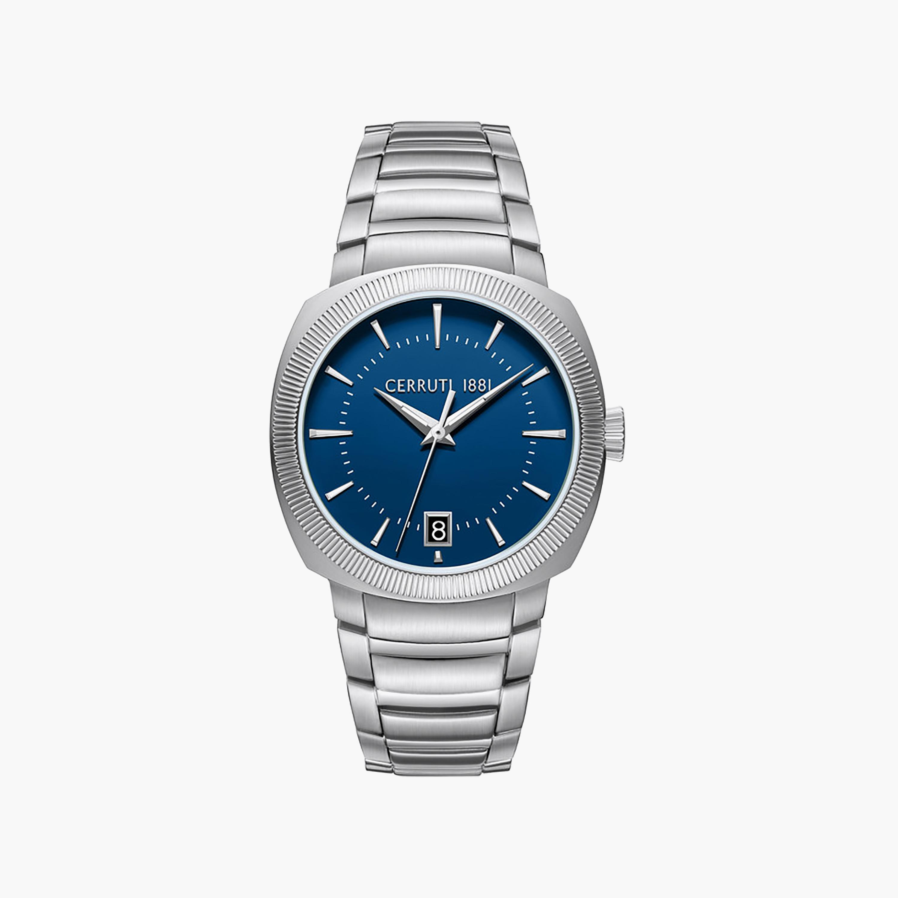 Forli Blue Dial Stainless Steel Bracelet Analog Watch for Men-men-watchesandjewellery-watches-image-1