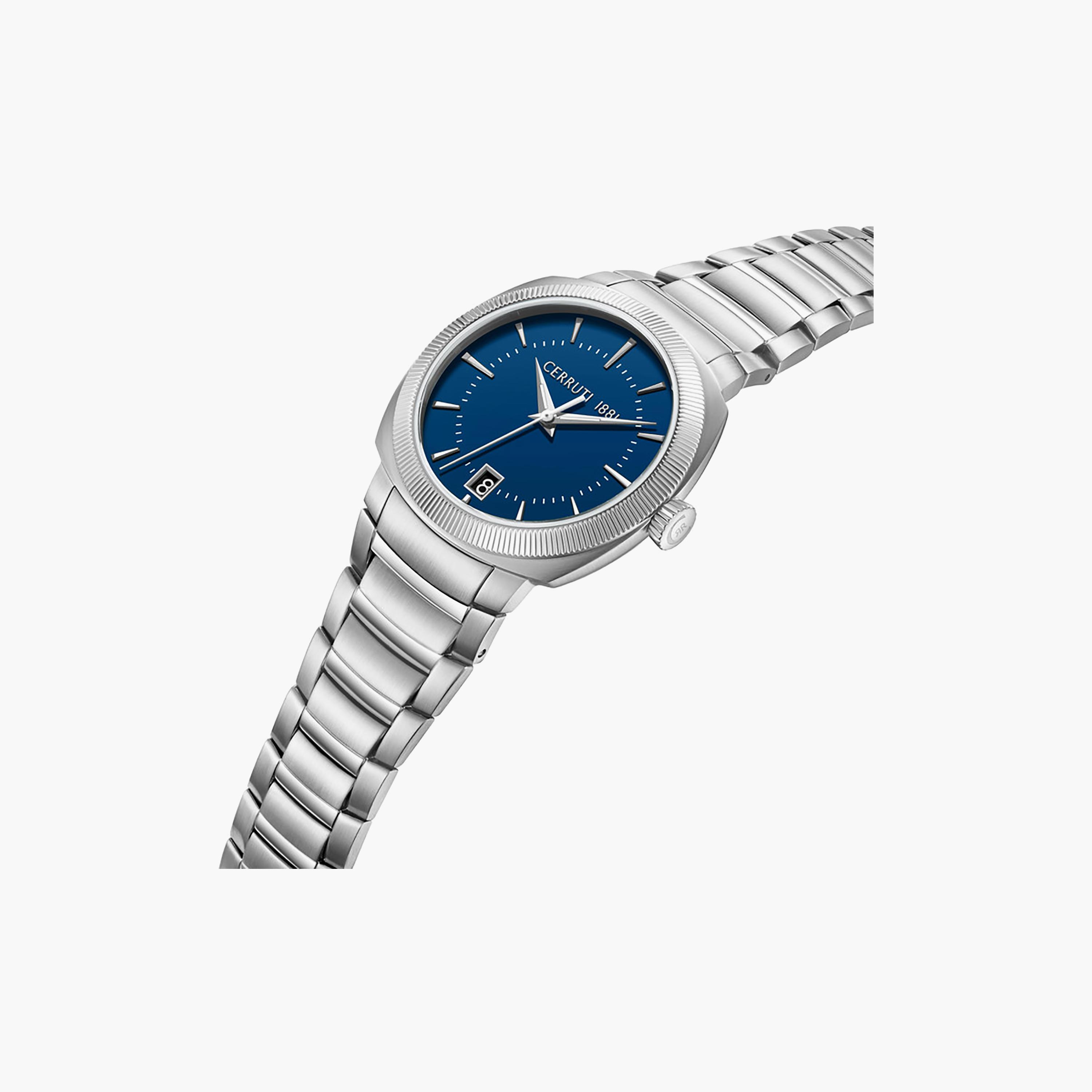 Forli Blue Dial Stainless Steel Bracelet Analog Watch for Men-men-watchesandjewellery-watches-image-2